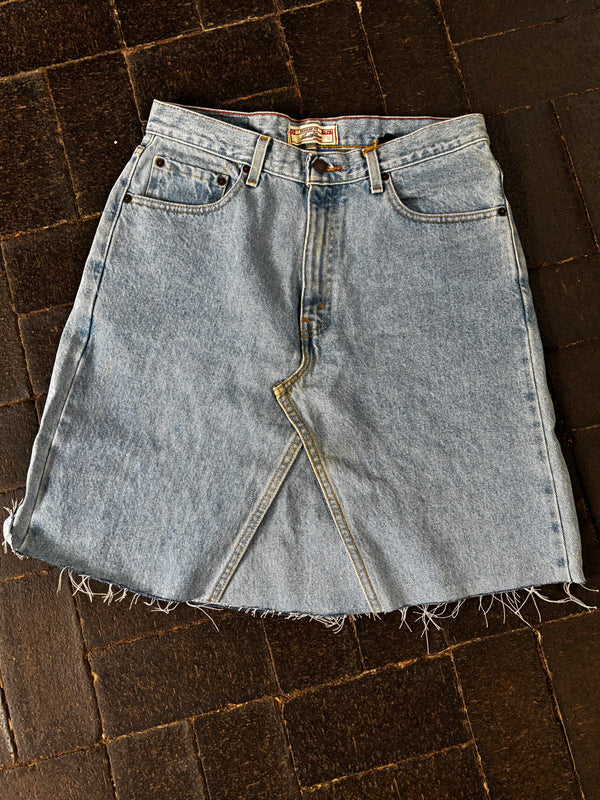 Vintage Up-cycled Levi's Skirt, Light Blue, Size 14