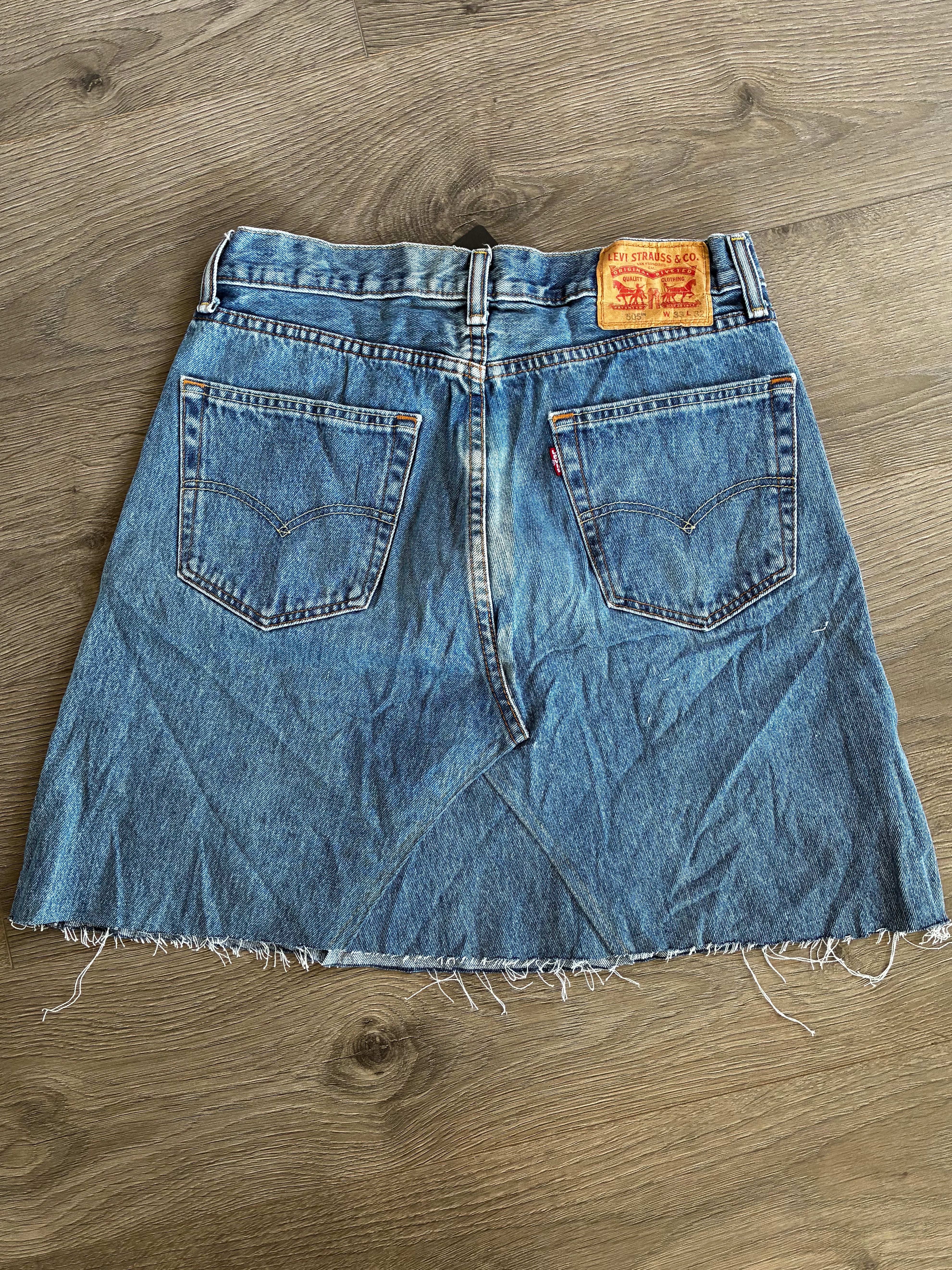 Vintage Up-cycled Levi's 505 Skirt, Blue, Size 12