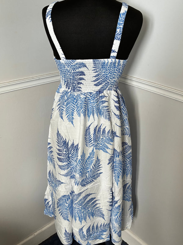 Blue/White Leaf Dress