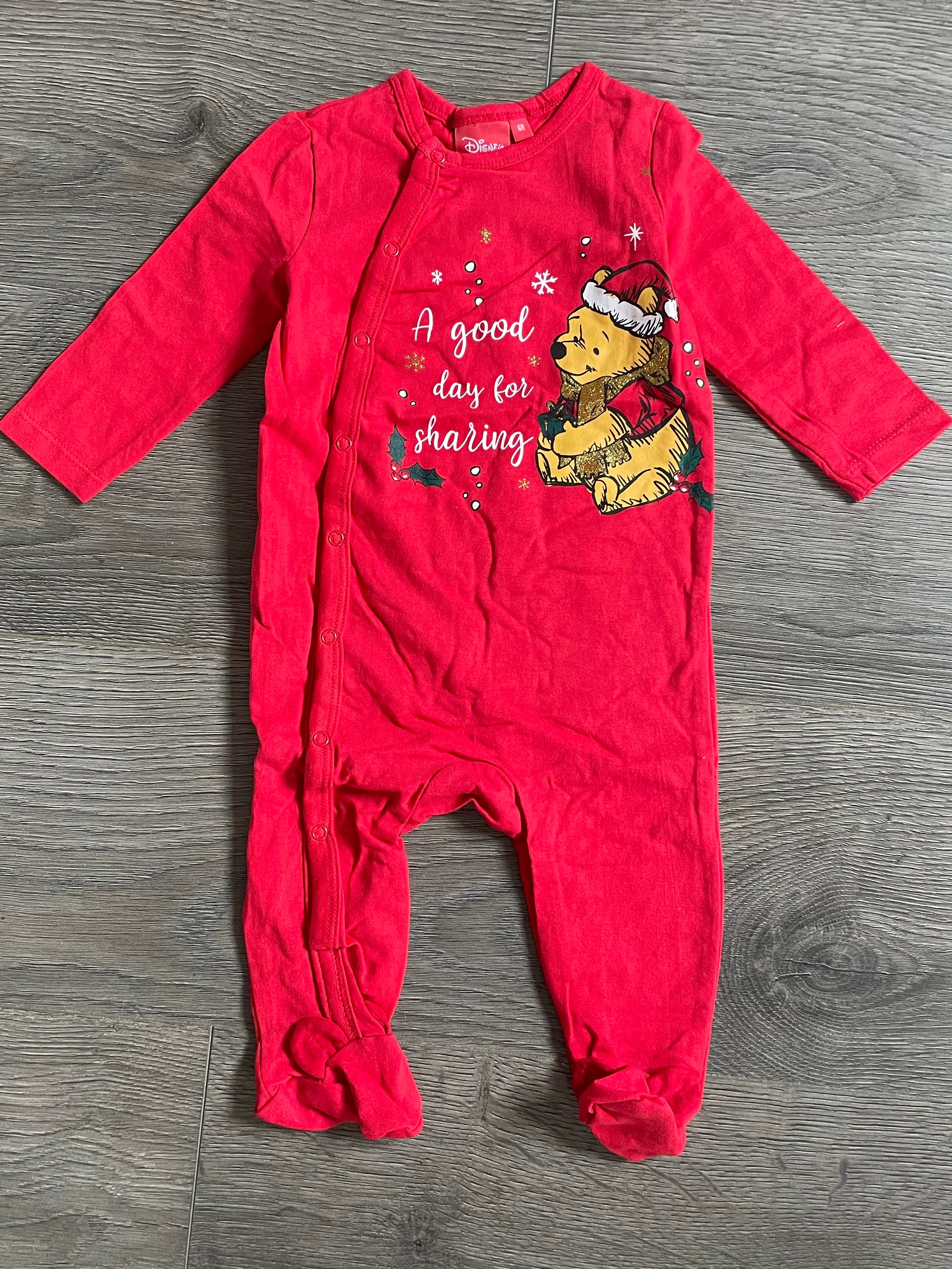 Winnie the Pooh Christmas Romper (0-3 mths)