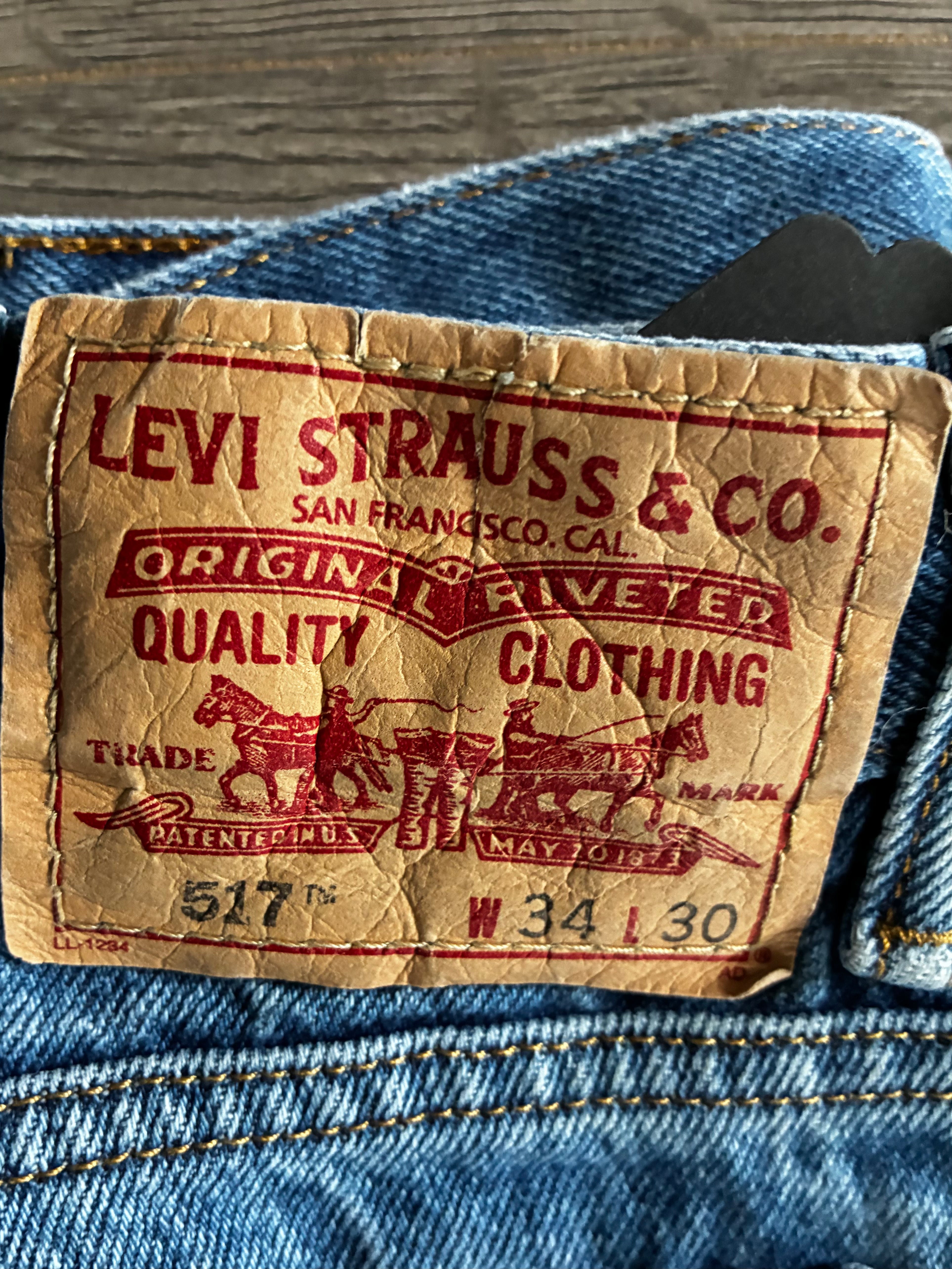 Vintage Levi's 517, Blue, Label, W34, L30, Actual size, W35, L31