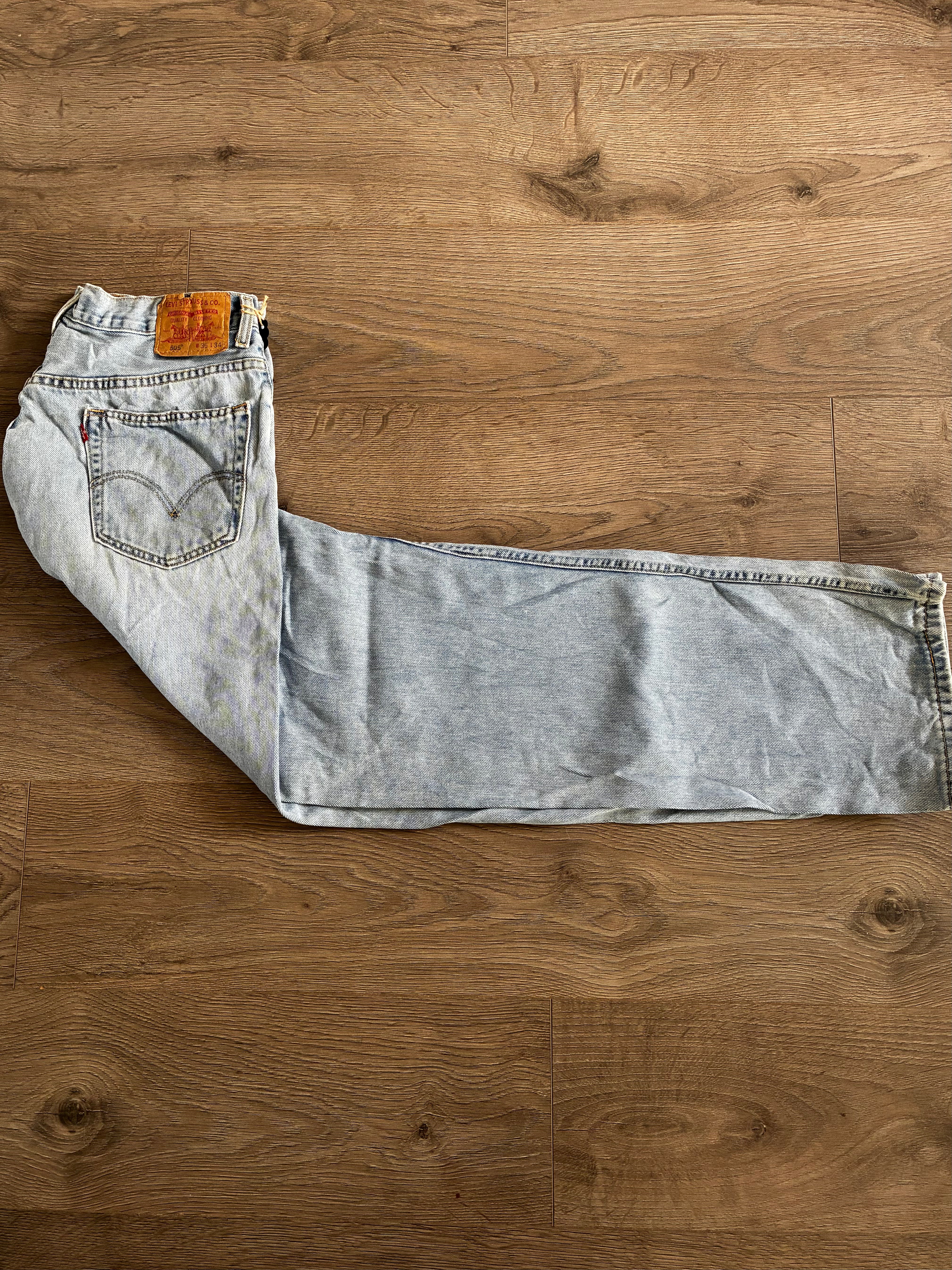 Vintage Levi's 505, Light Blue, Label - W36, L34, Actual Size - W35, L34