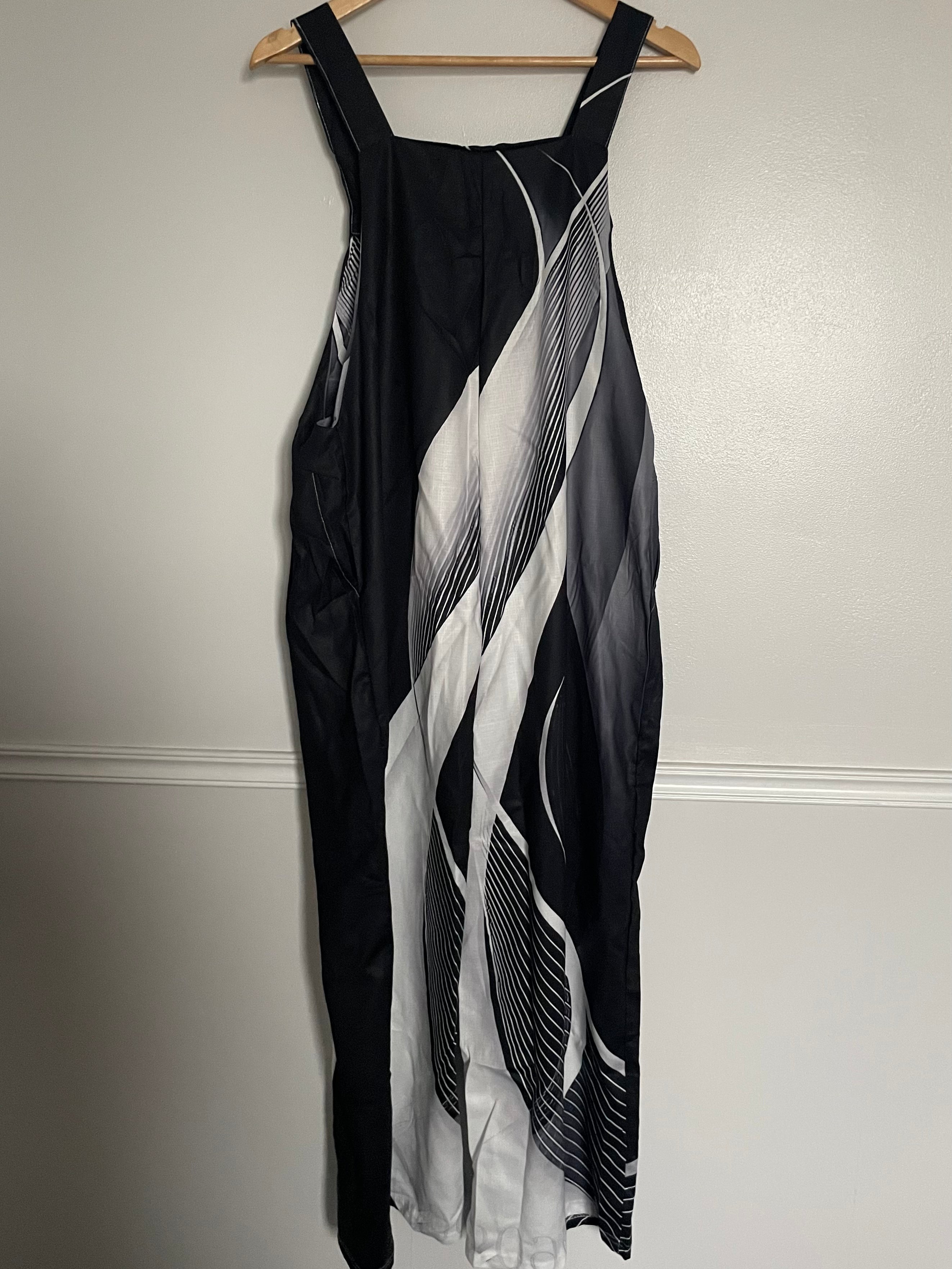 Black and White Dungarees, XL