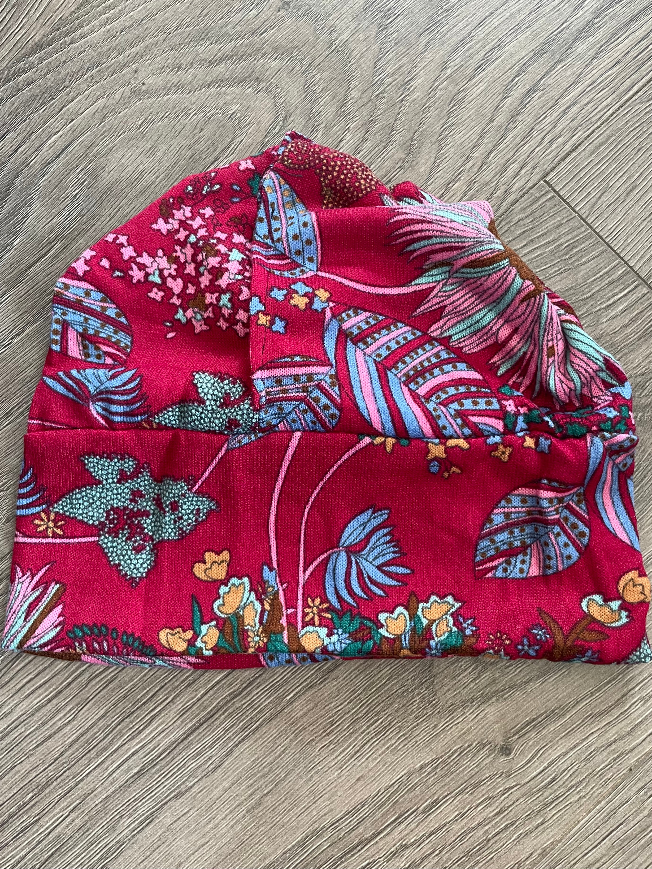 Flower Print Soft Beanie