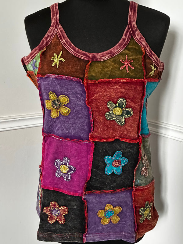 Hippy Flower Vest Top, XXL