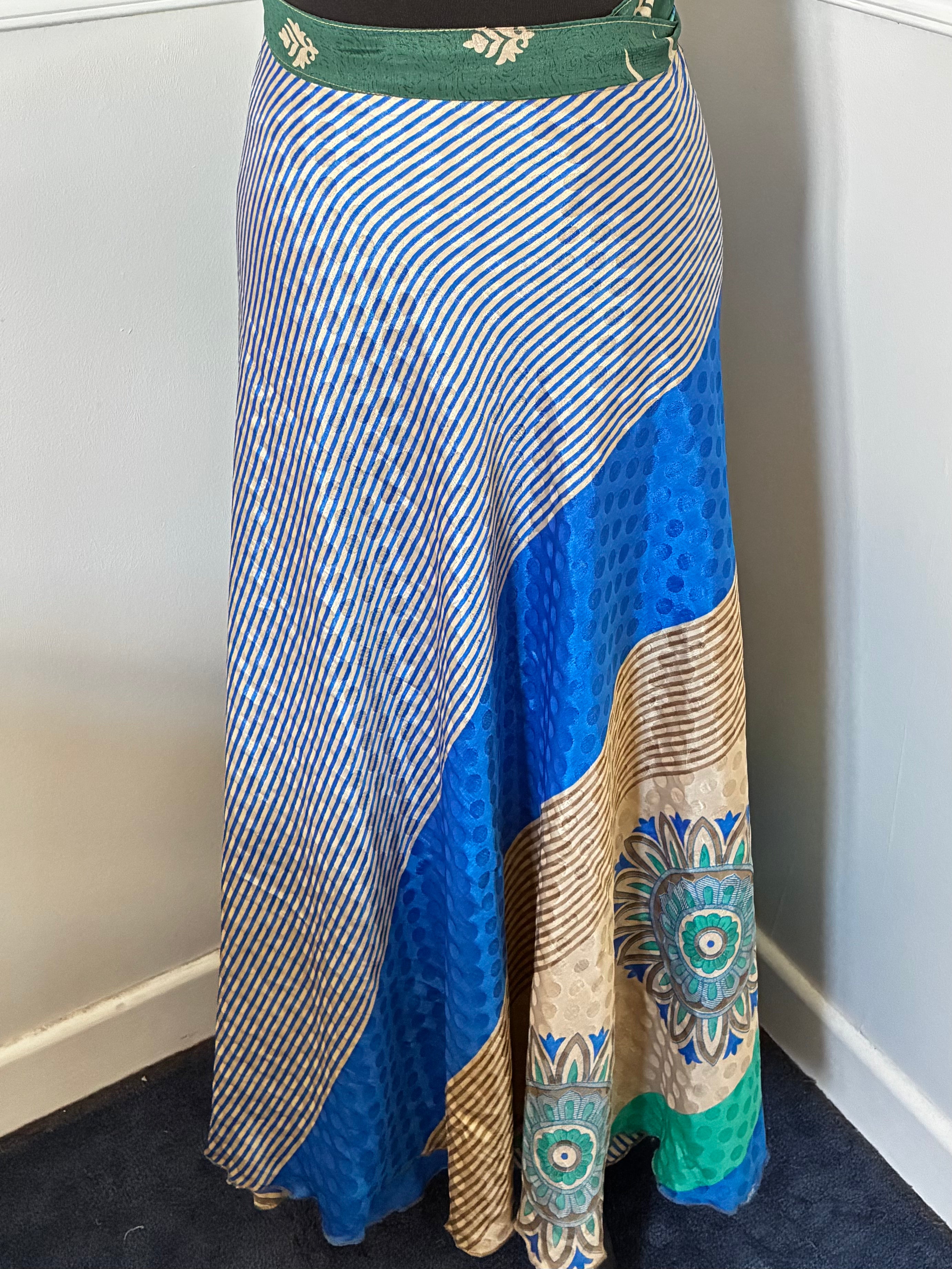 Recycled Saree Reversible Wrap Skirt
