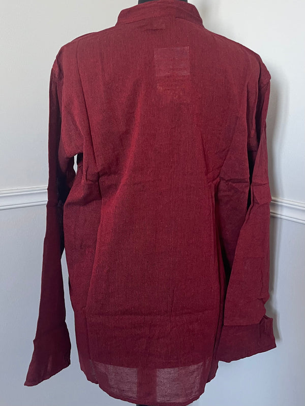 Burgundy Cotton Shirt, S/M