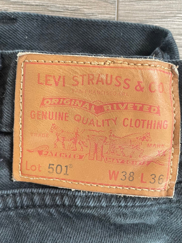 Vintage Levi's 501, Black, Label - W38, L36, Actual Size - W38, L35