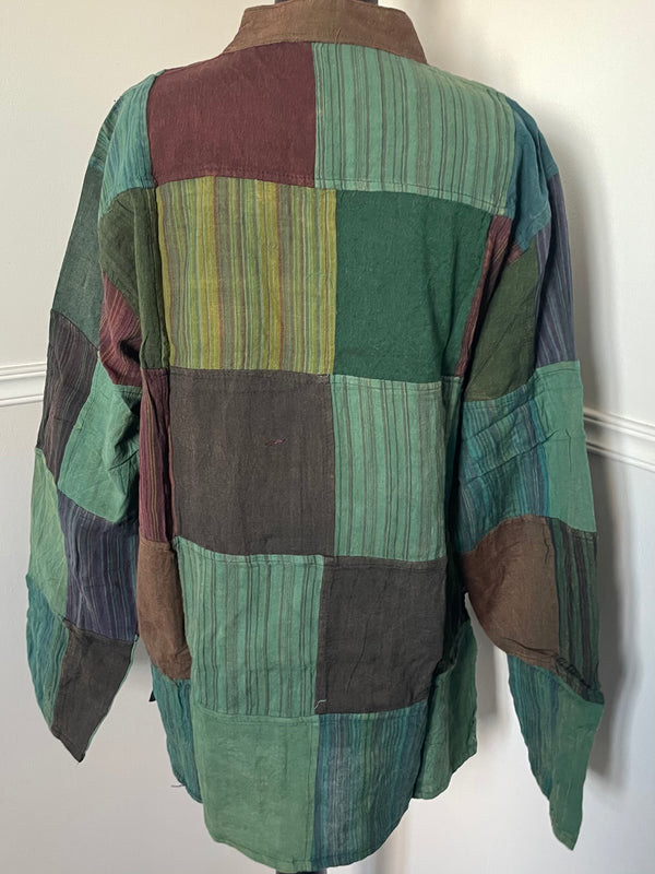 Patchwork Cotton Shirt, L