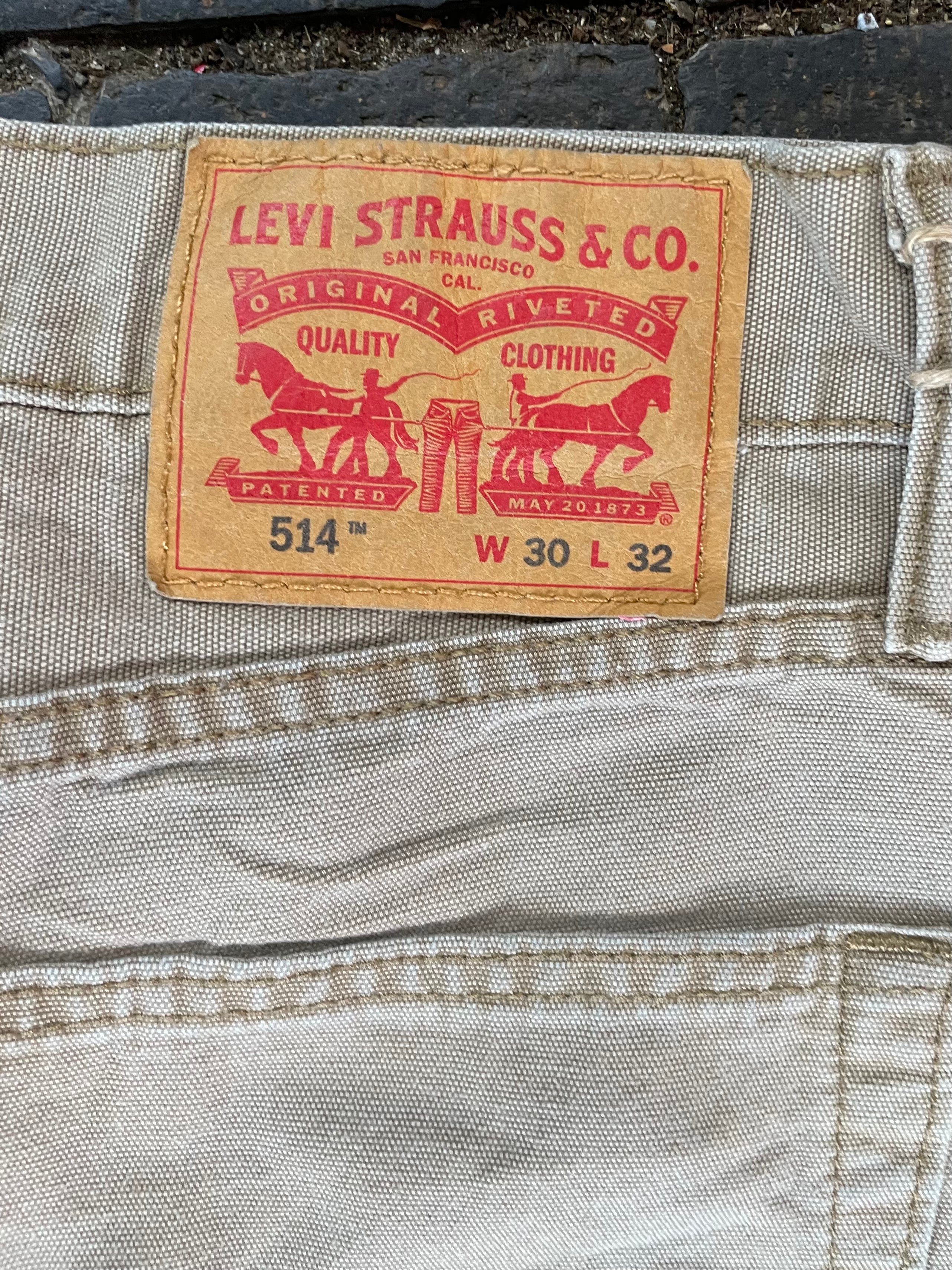 Vintage Levi's 514, Beige, Label - W30, L32, Actual size - W30, L33