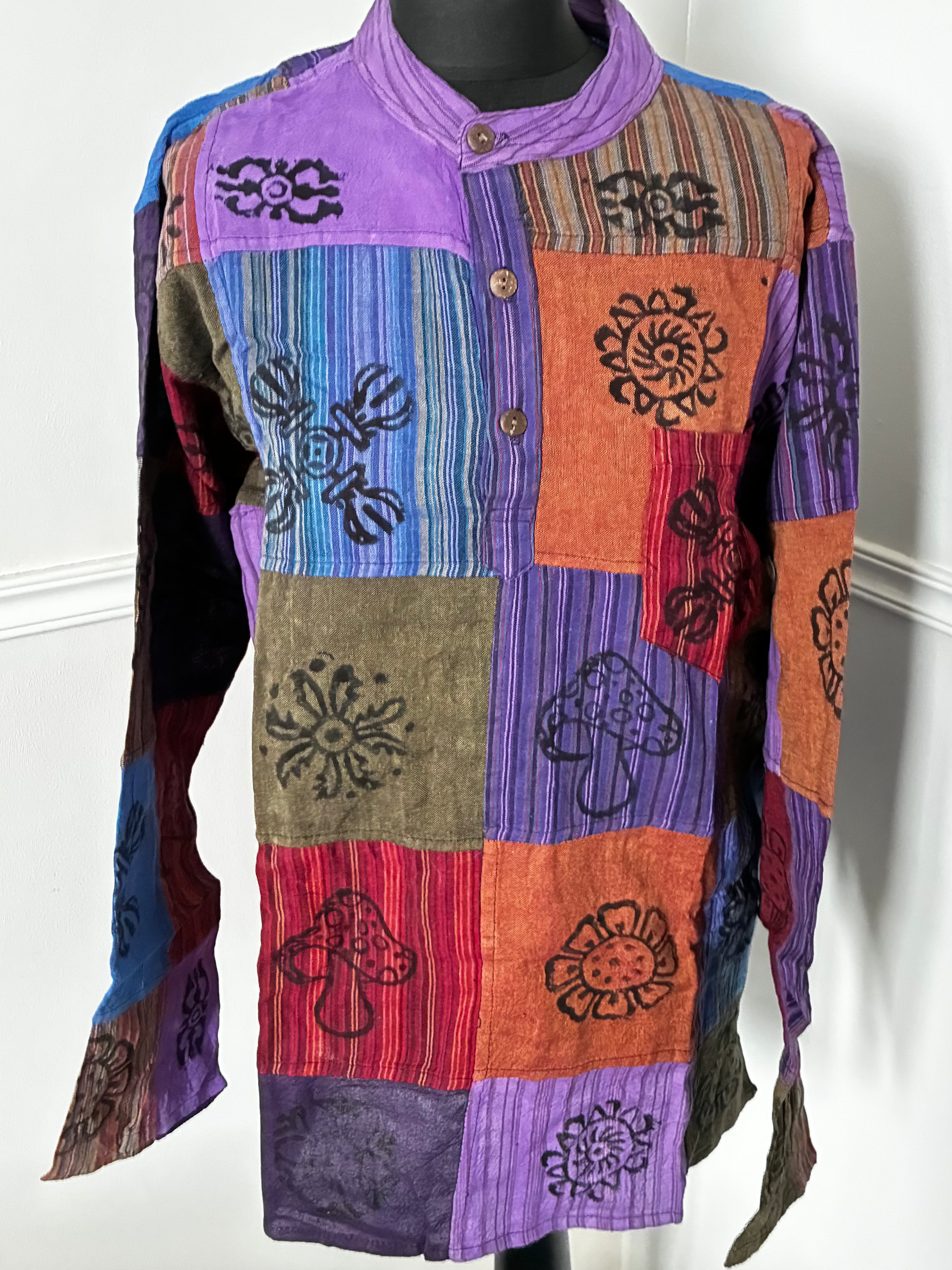 Patchwork Cotton Shirt, L