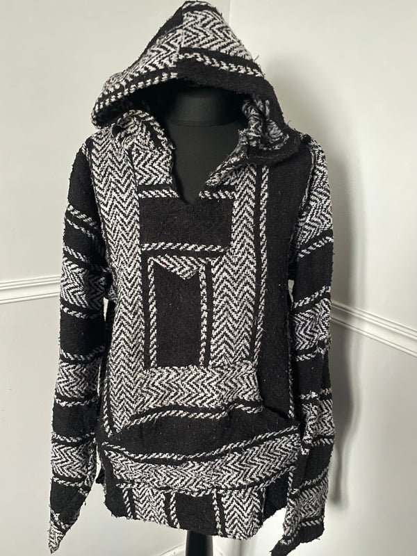 Black/White Baja Hoodie, M