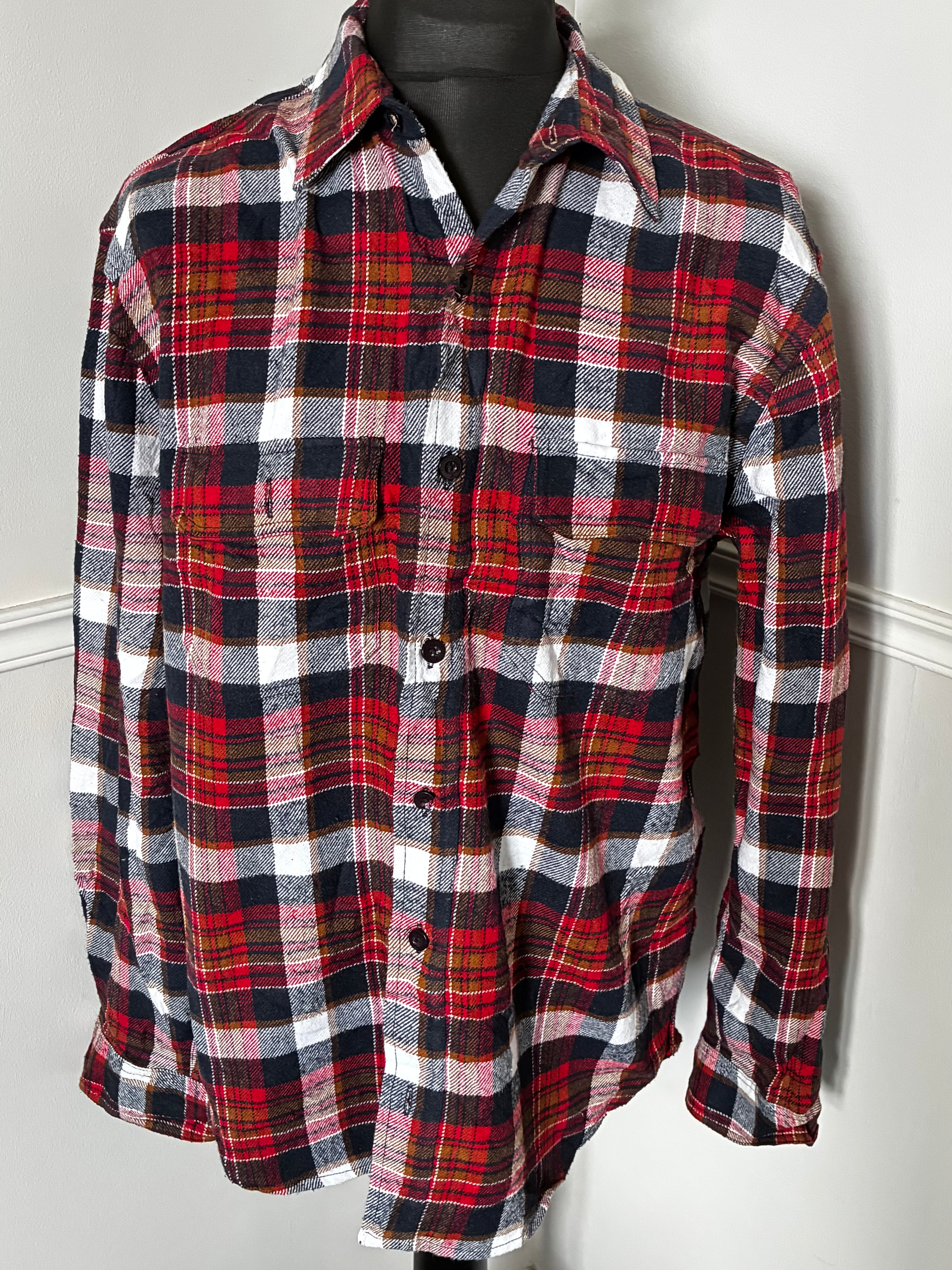 Thick Red/Blue/White Checked Flannel, XL