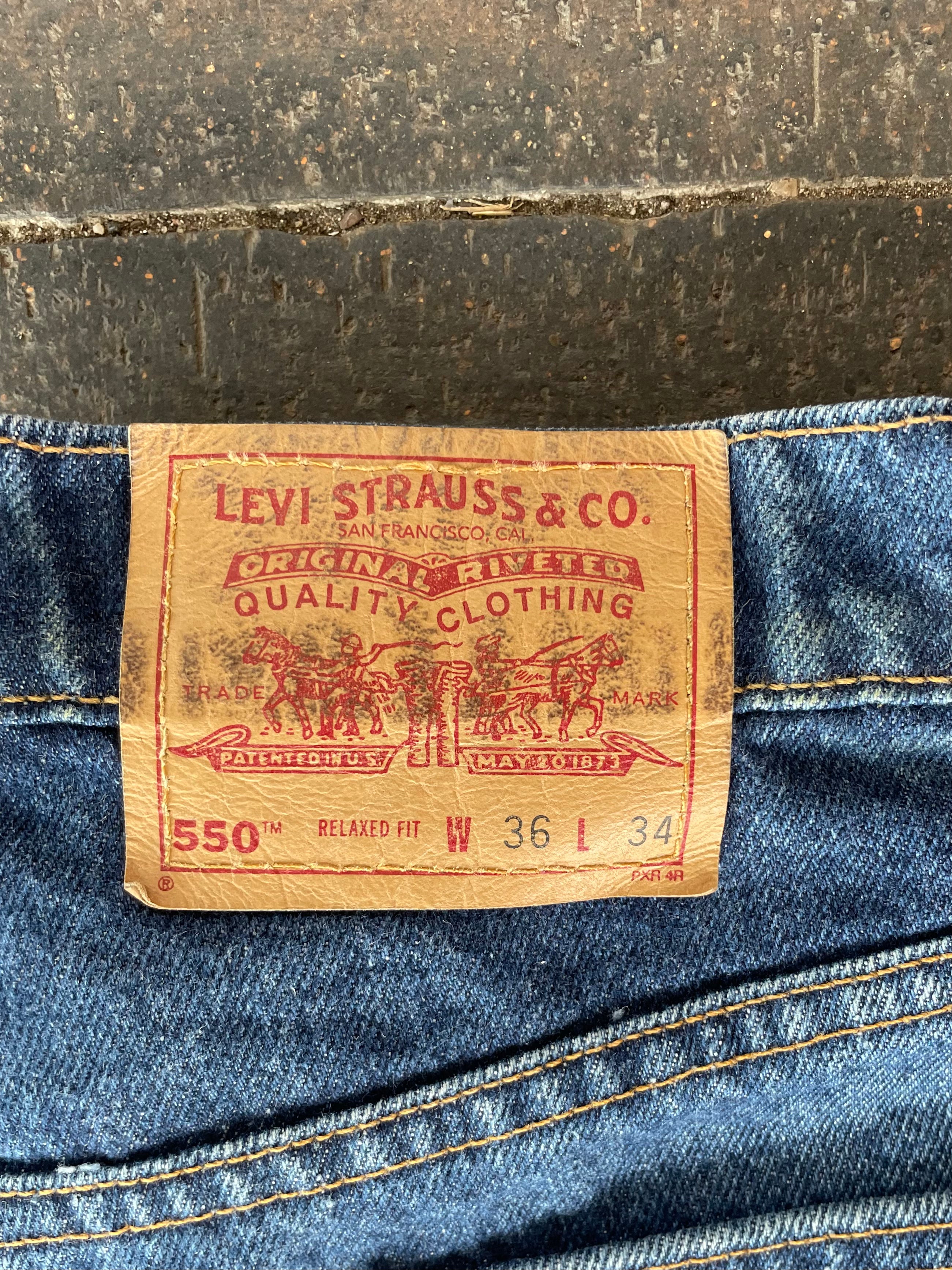 Vintage Levi's 550, Dark Blue, Label - W36, L34, Actual size - W34, L35