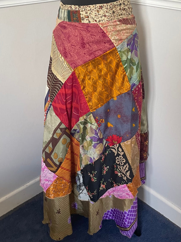 Saree Patchwork Wrap Skirt