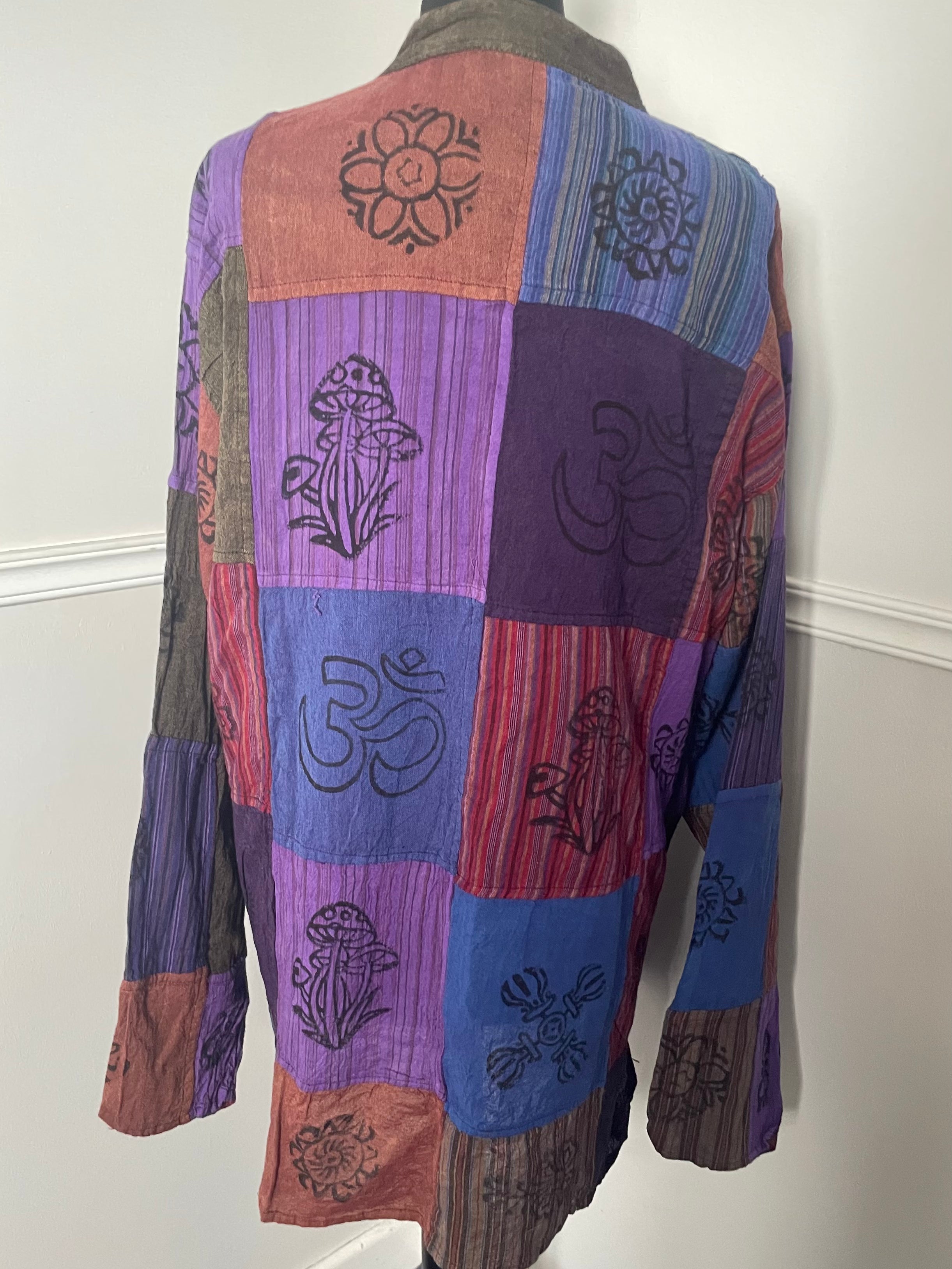 Patchwork Cotton Shirt, L