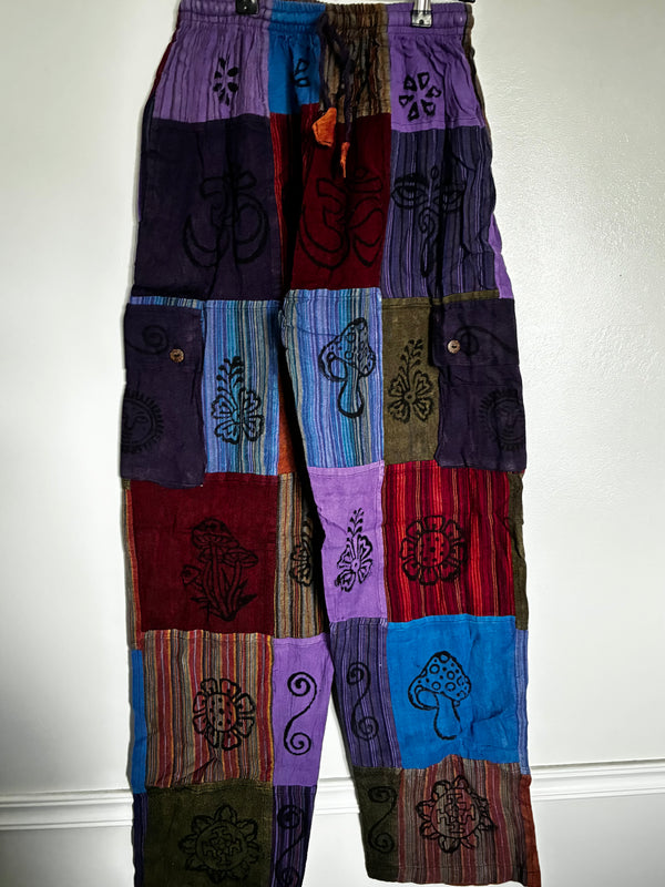 Patchwork Cargo Trousers, L