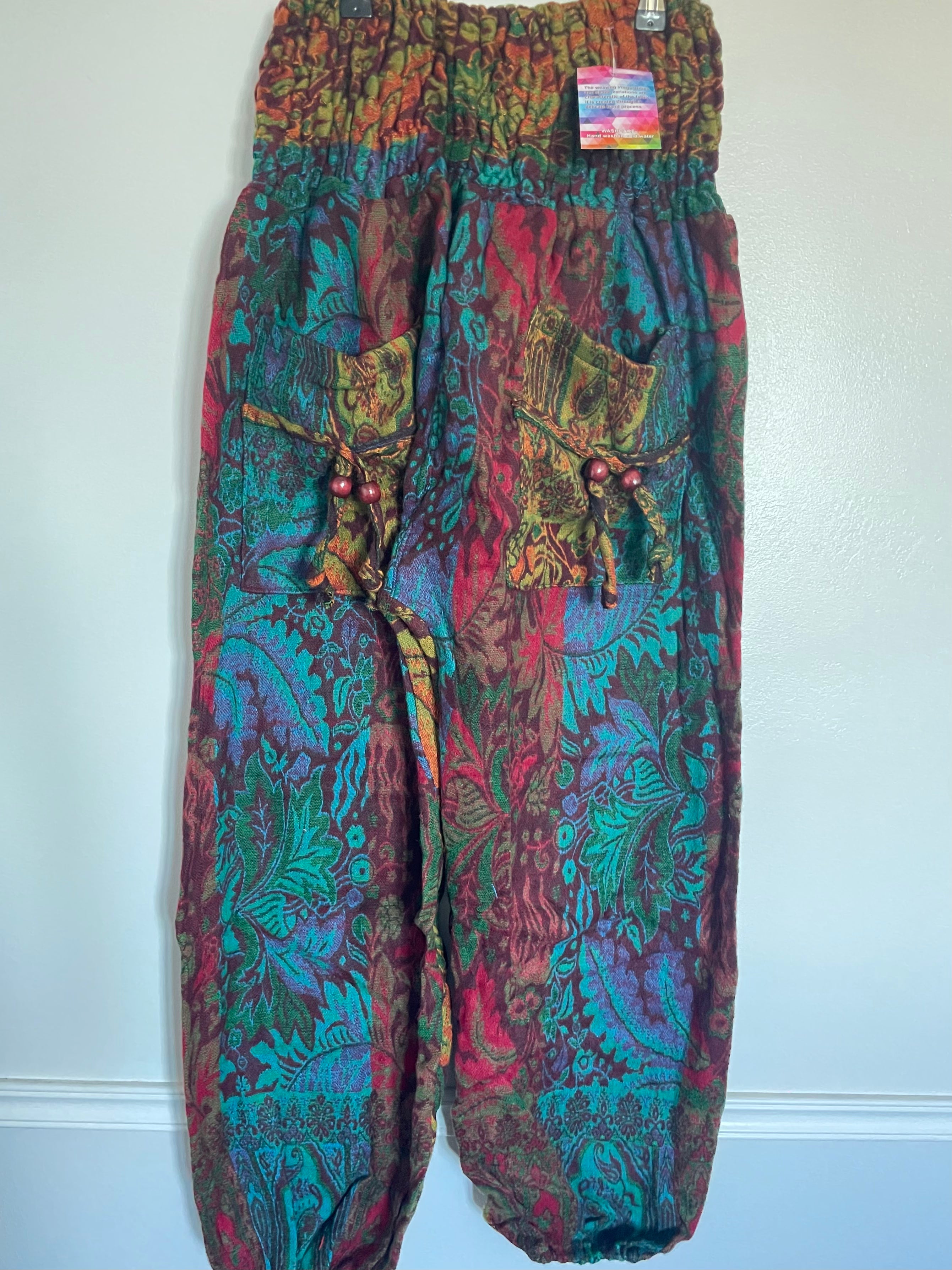 Snuggly Autumn Colour Paisley Cashmelon Trousers, 26-50” Waist