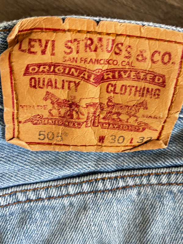 Vintage Levi's 505, Light Blue, Label - W30, L32, Actual Size - W31, L32
