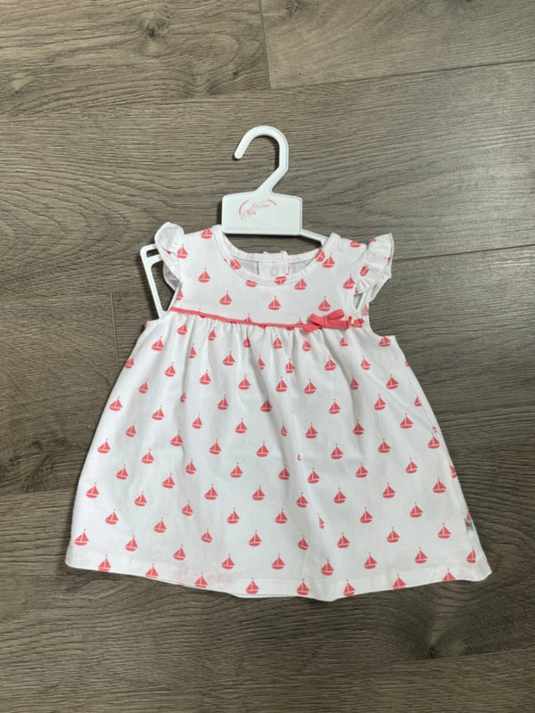 White dress with peach yachts (newborn)