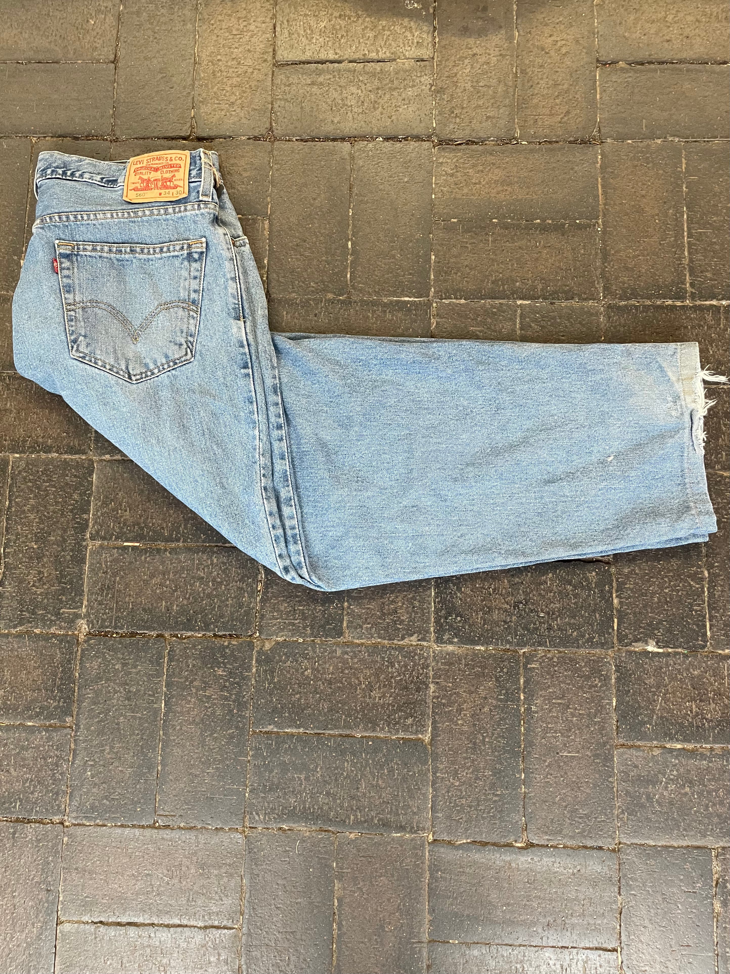 Vintage Levi's 560, Blue, Label - W34, L30, Actual Size - W34, L28