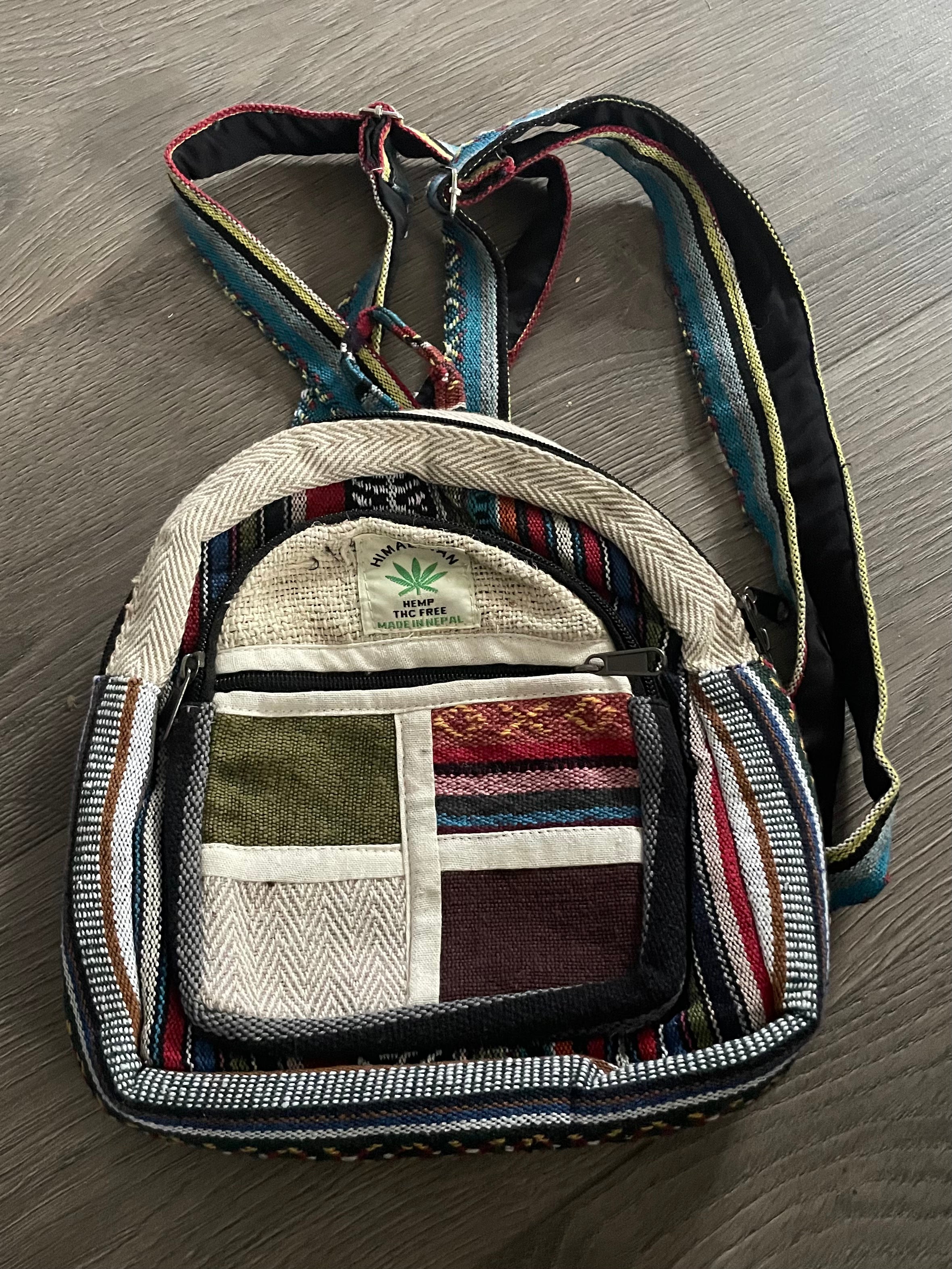 Small Woven Hemp BackPack