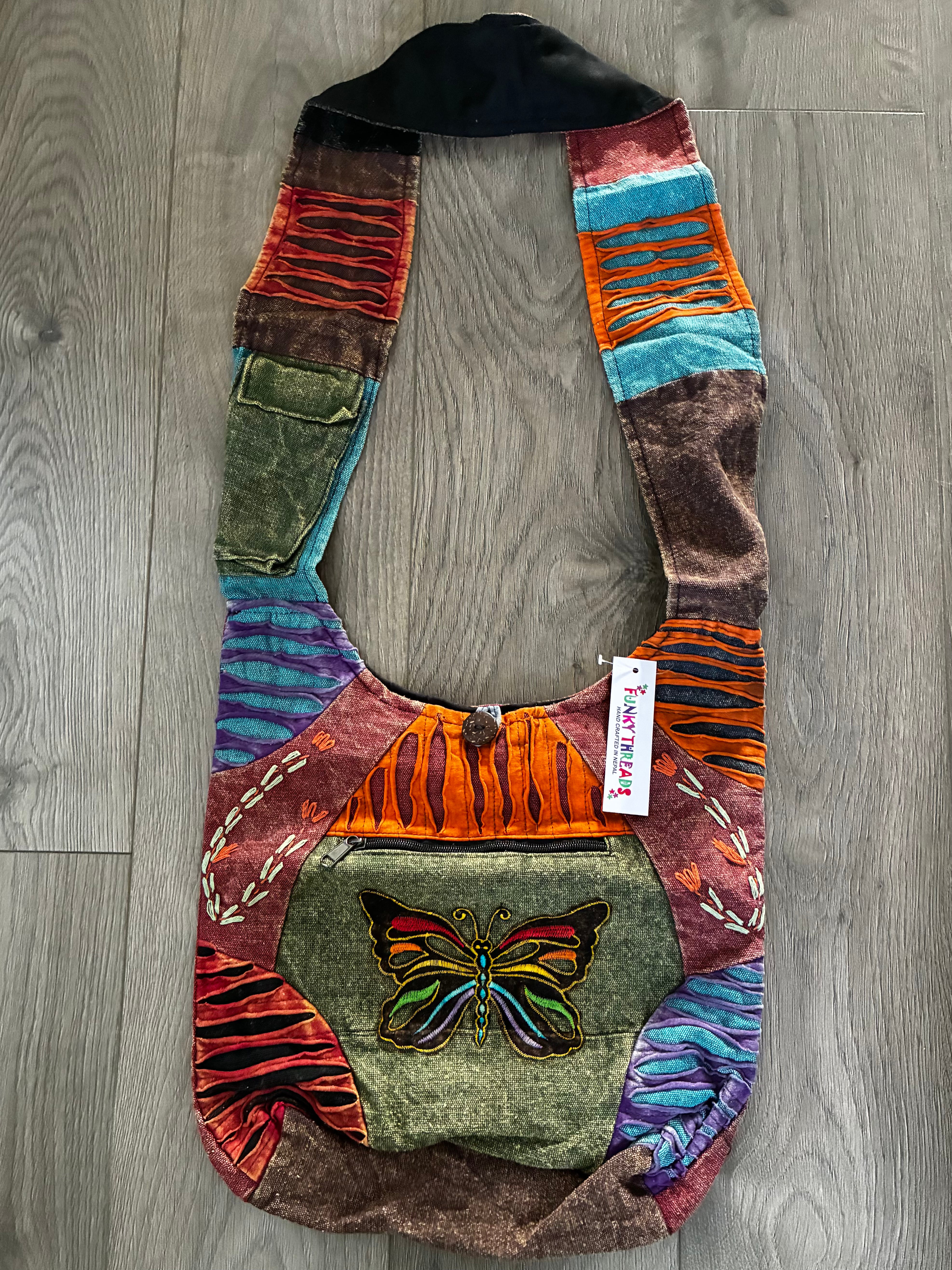 Butterfly Zip Pocket Shoulder Bag