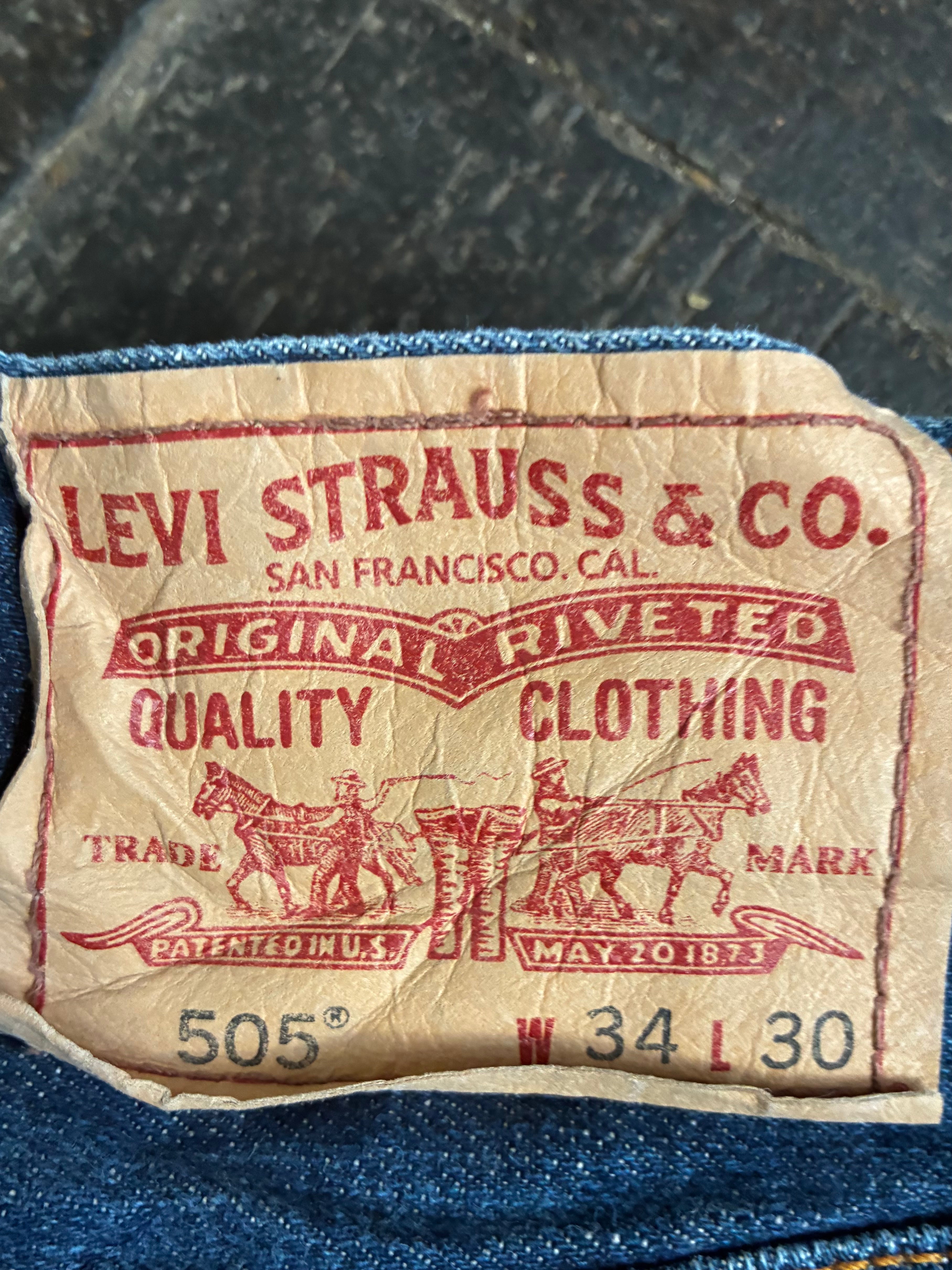 Vintage Levi's 505, Dark Blue, Label - W34, L30, Actual Size - W35, L31