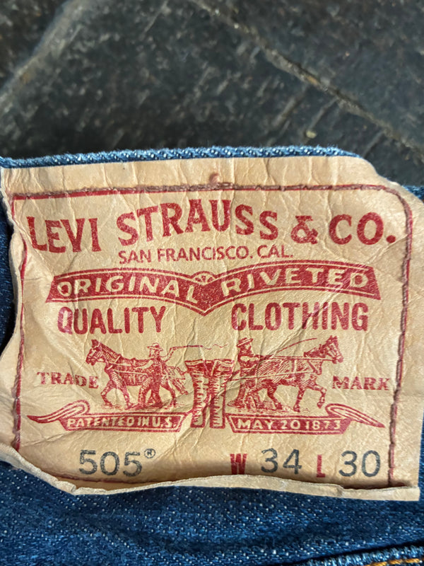 Vintage Levi's 505, Dark Blue, Label - W34, L30, Actual Size - W35, L31