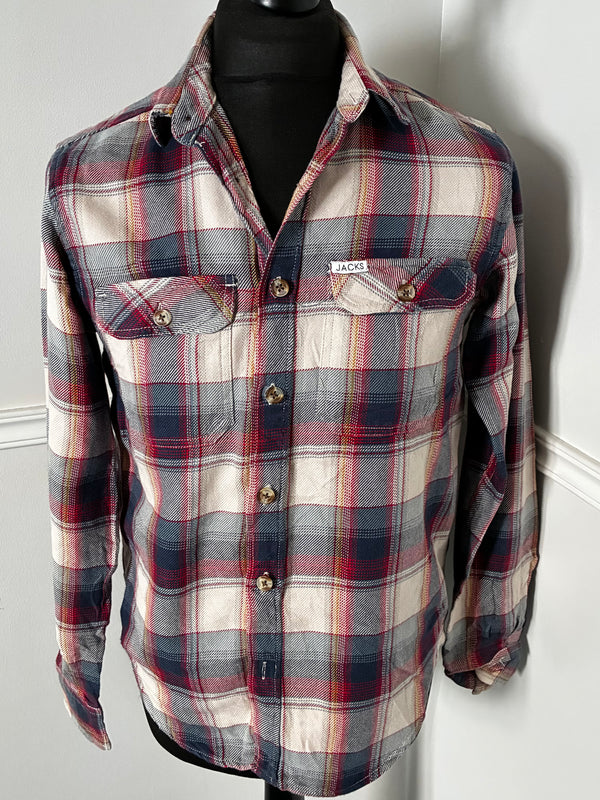 Thick Red/White/Blue Checked Flannel, 40" Chest