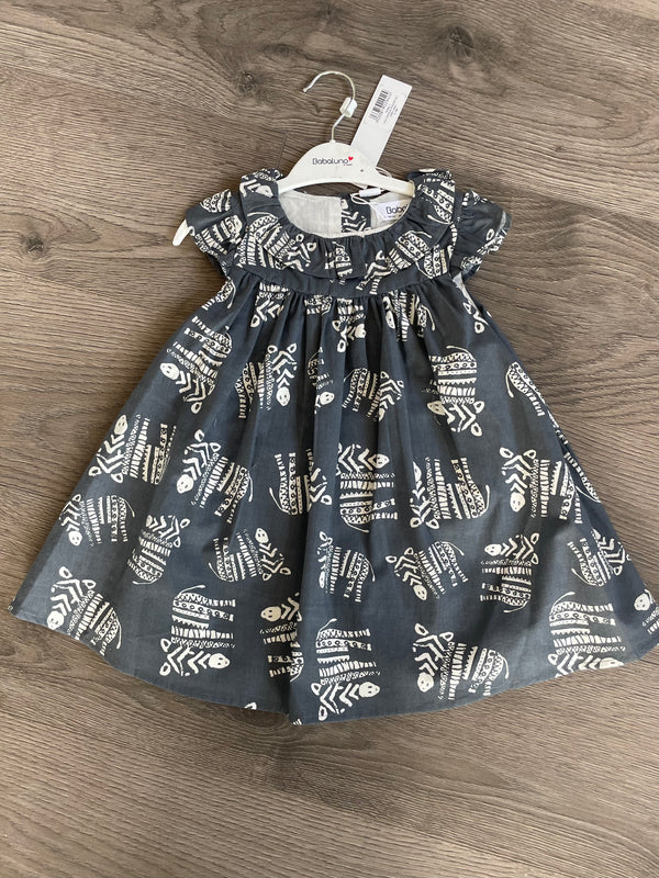 Zebra Dress and knickers (0-3 months)
