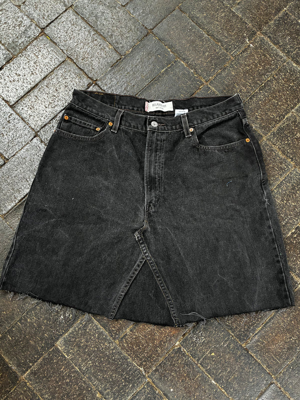 Vintage Up-cycled Levi's 550 Skirt, Black, Size 16