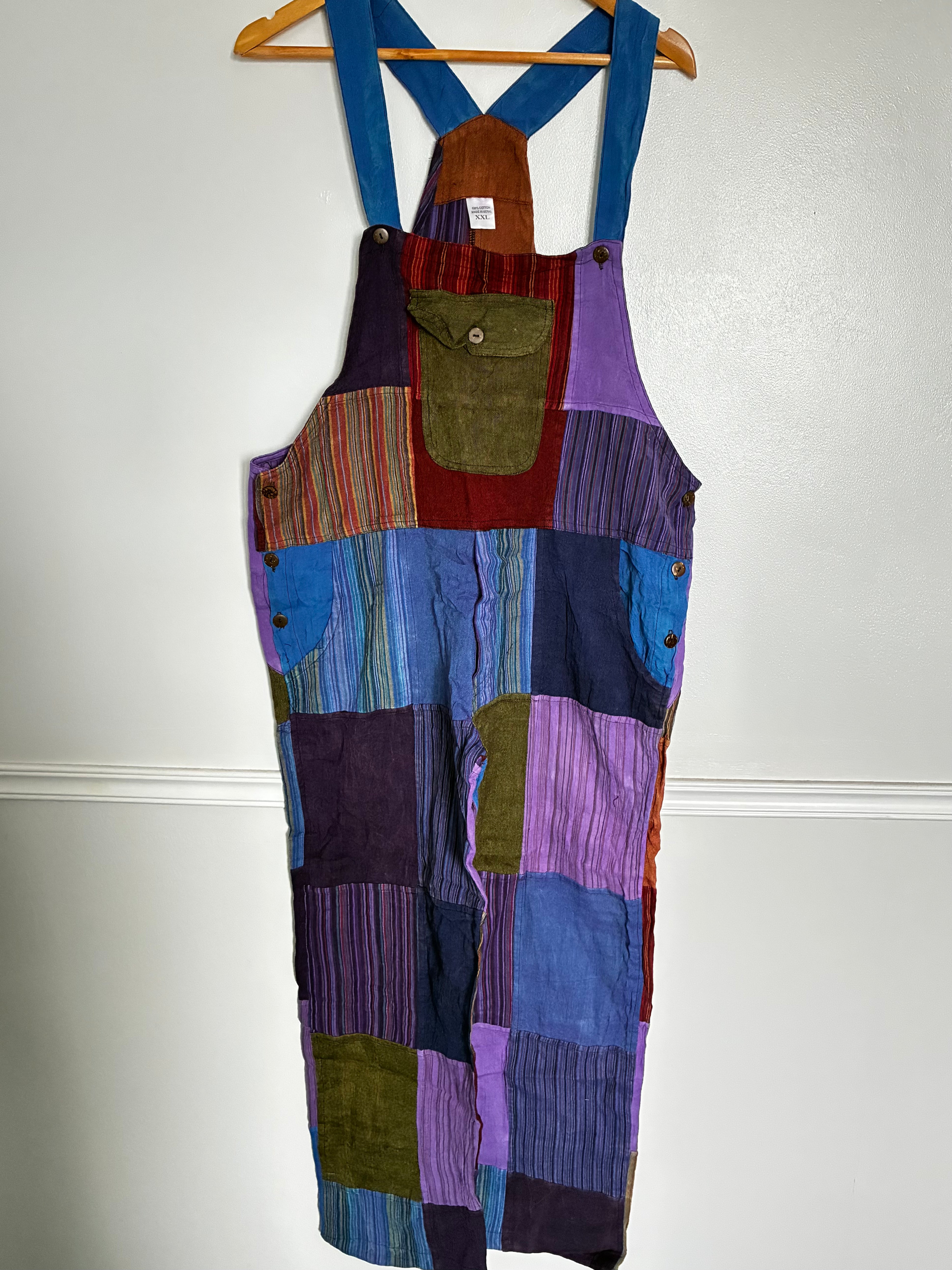 Bold Patch Dungarees, XXL