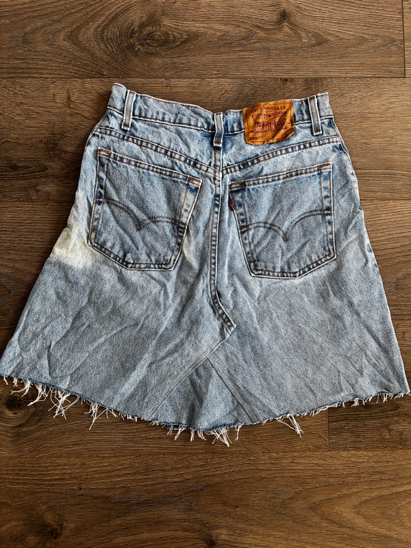 Vintage Up-cycled Levi's 550 Skirt, Light Blue, Size 10
