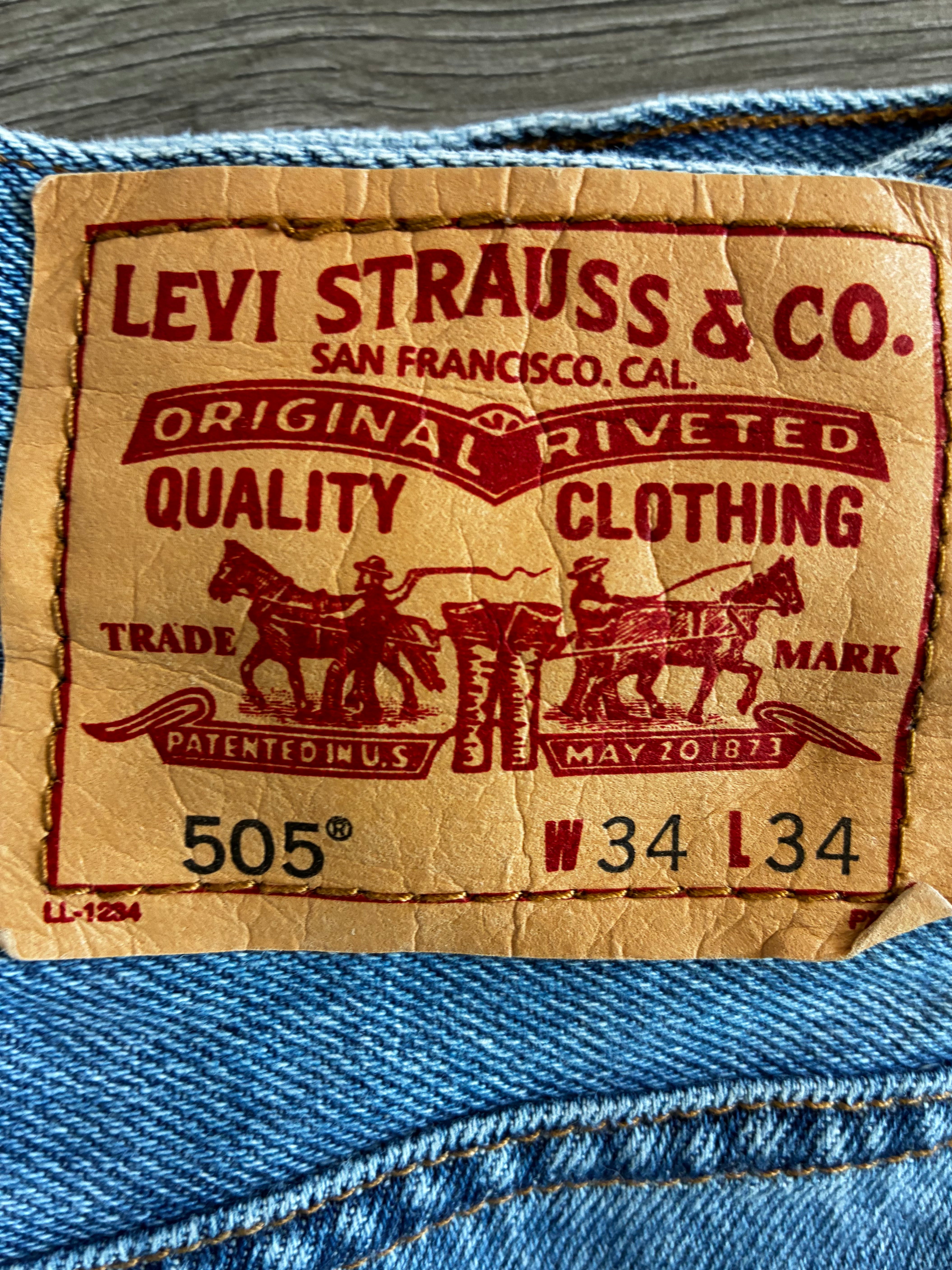 Vintage Levi's 505, Blue, Label - W34, L34, Actual Size - W33, L33