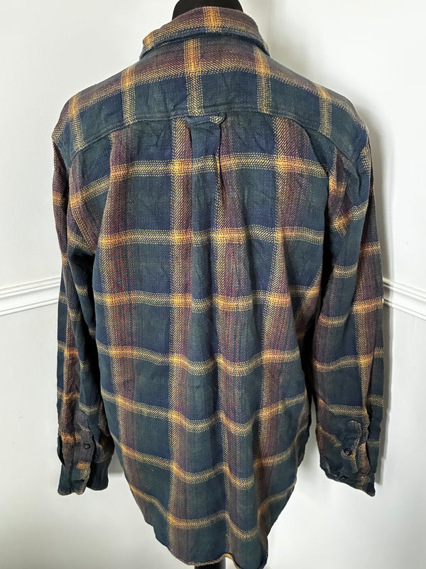 Thick Blue/Yellow Checked Flannel, 48" chest