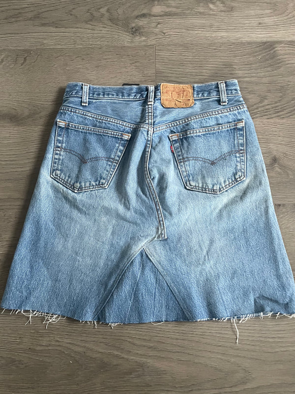 Vintage Up-cycled Levi's 501 Skirt, Blue, Waist 32" Length 20"