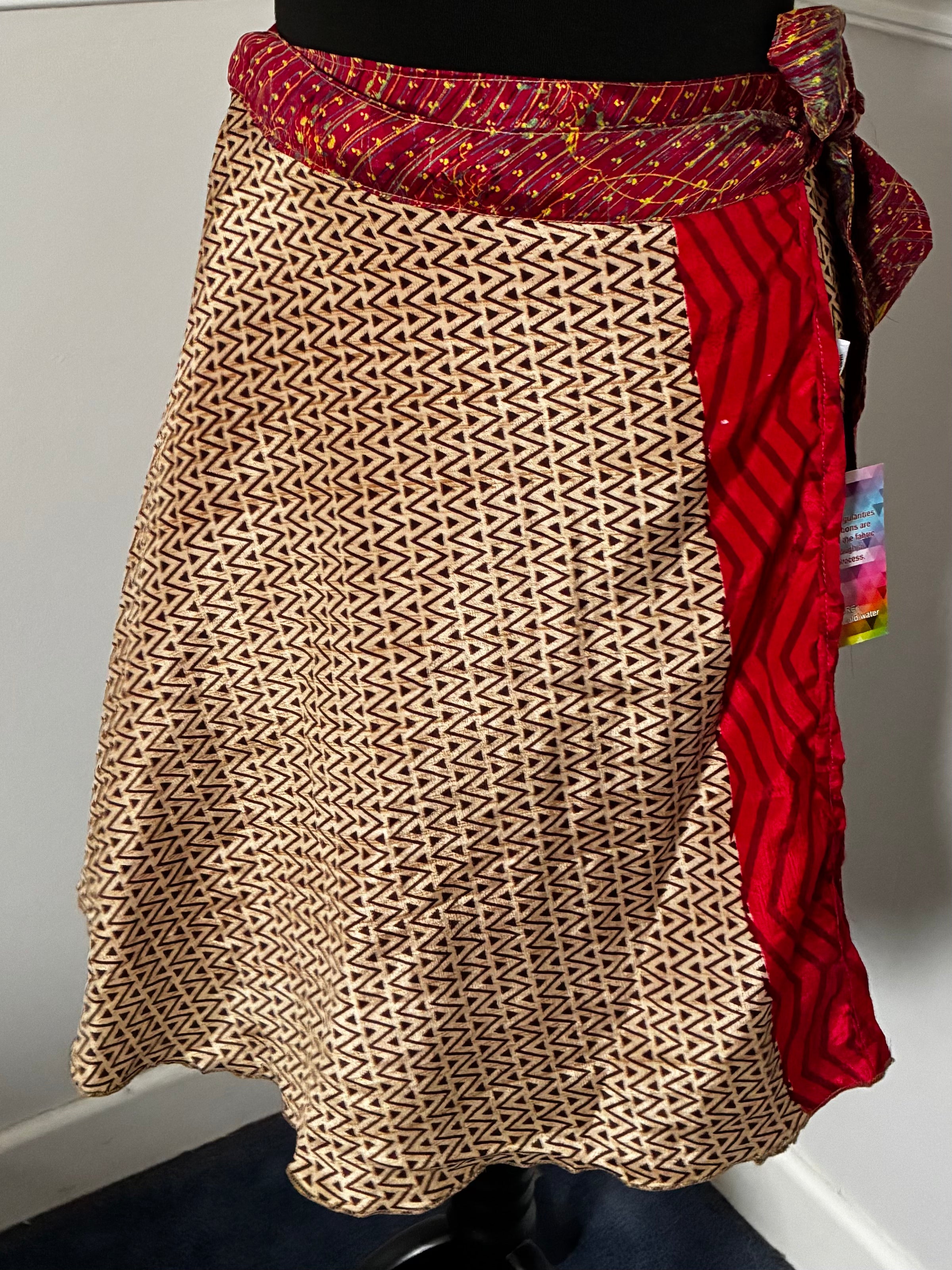 Recycled Reversible Wrap Saree Short Skirt