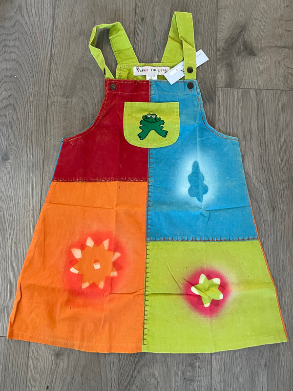 Frog Multi Patch Pinafore Dress, (age 6-7)