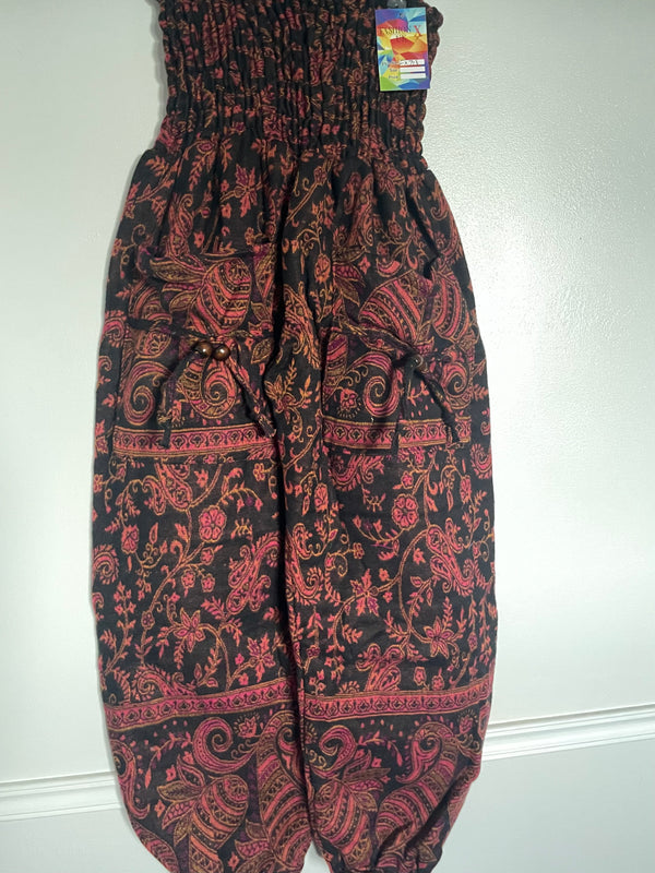 Snuggly Orange/Black Paisley Cashmelon Trousers, 26"-50"” Waist