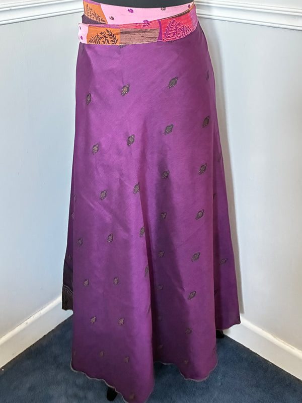 Recycled Saree Reversible Wrap Skirt