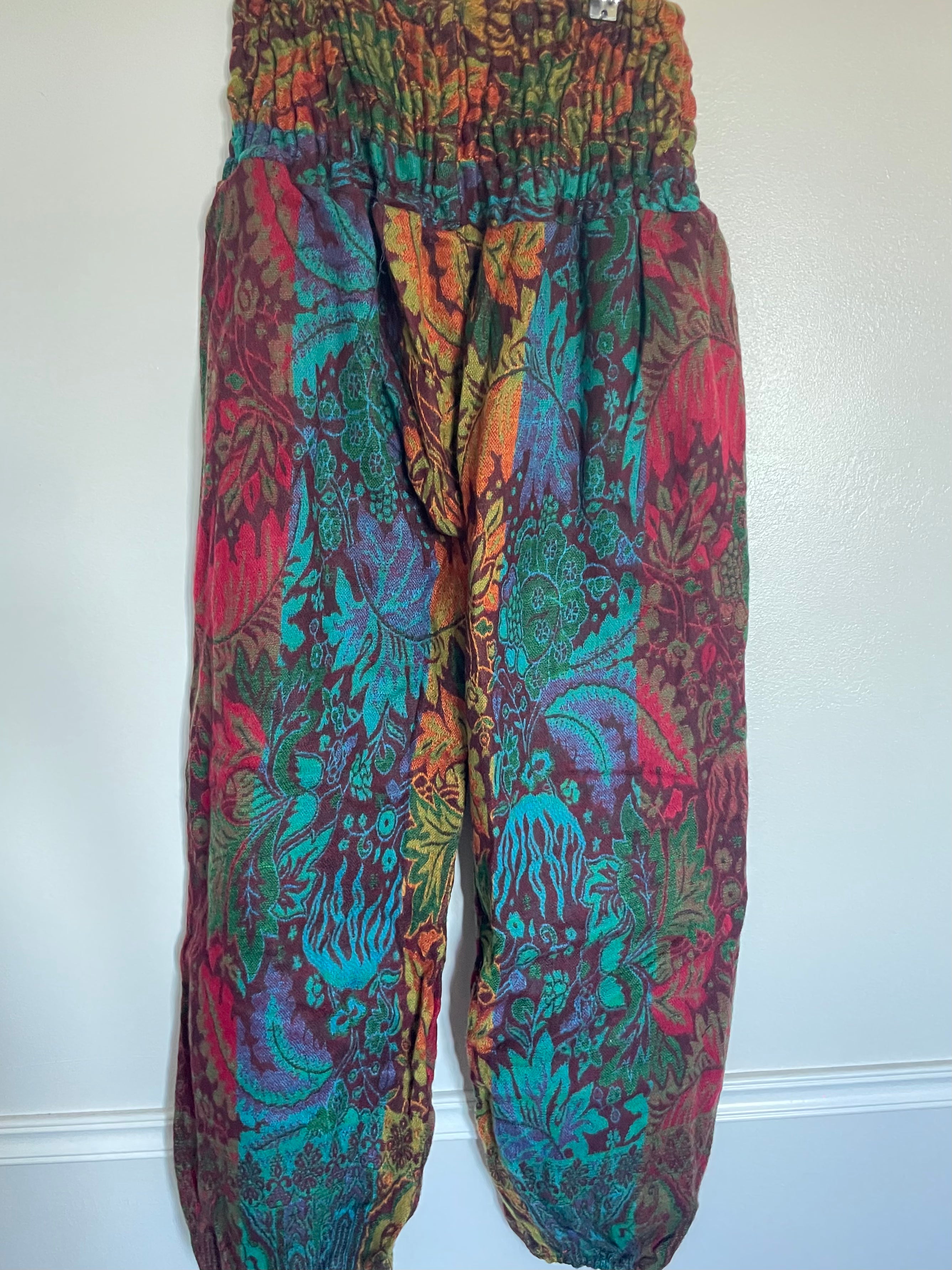 Snuggly Autumn Colour Paisley Cashmelon Trousers, 26-50” Waist