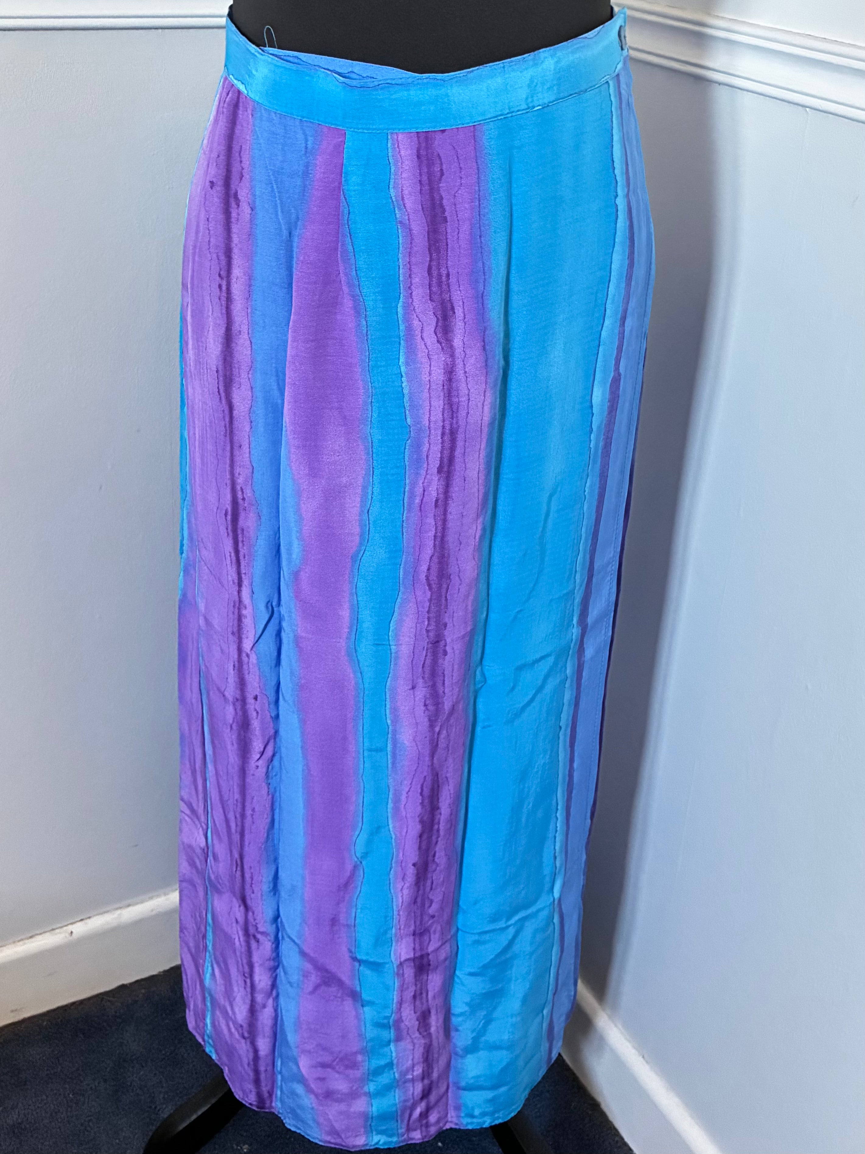 Purple/blue striped skirt