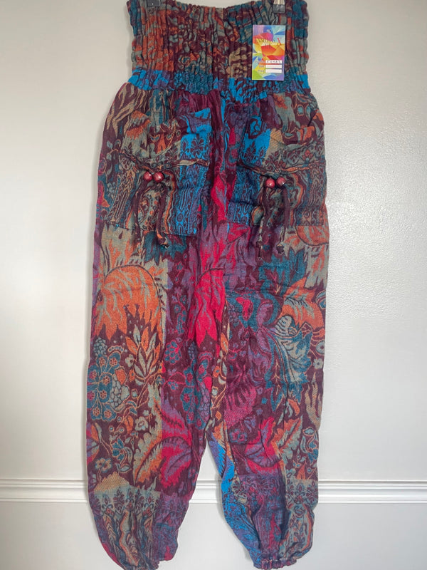 Snuggly Autumn Colour Paisley Cashmelon Trousers, 24-46” Waist