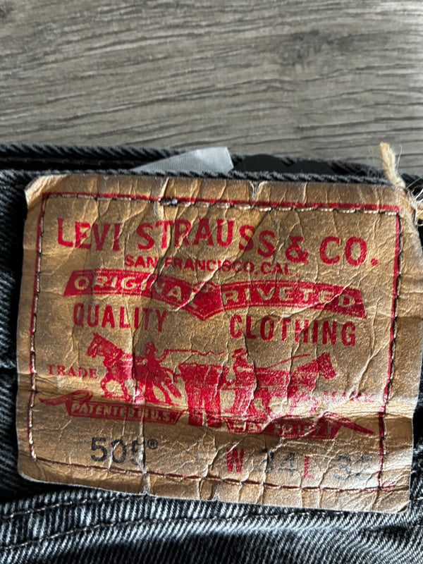 Vintage Levi's 505, Black, Label - W34, L32, Actual Size - W36, L33