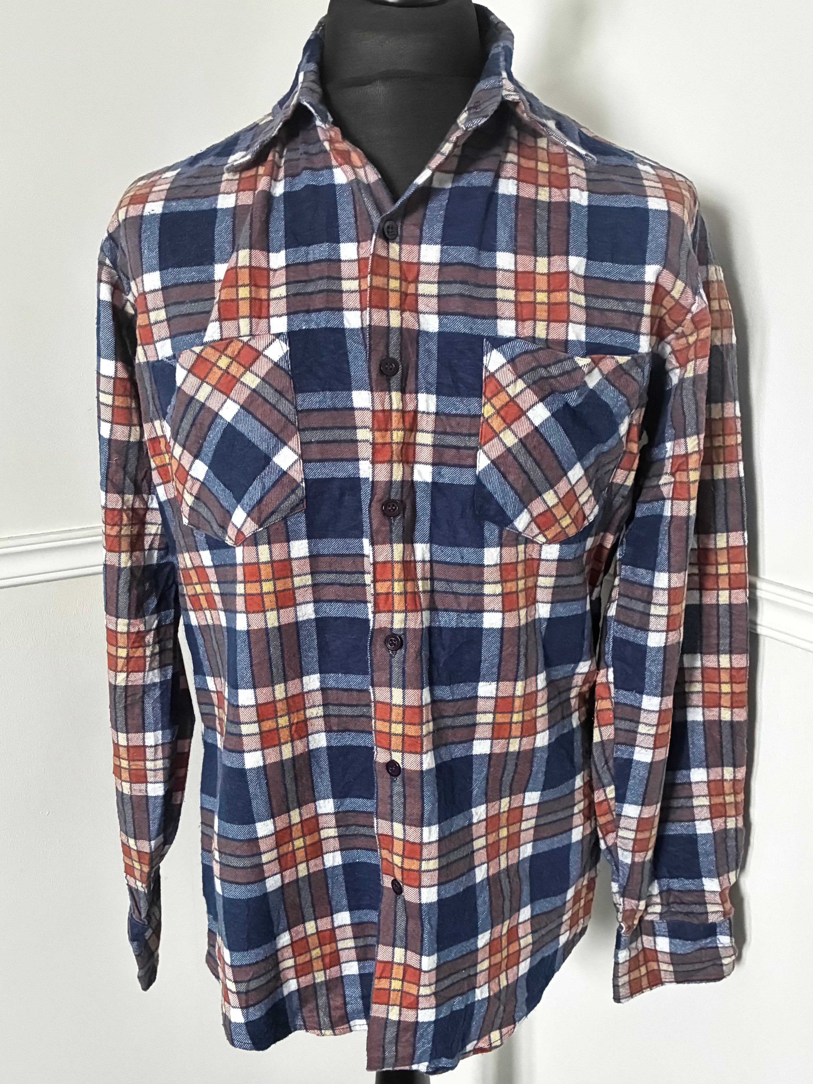 Thin Blue Checked Flannel, 46" chest