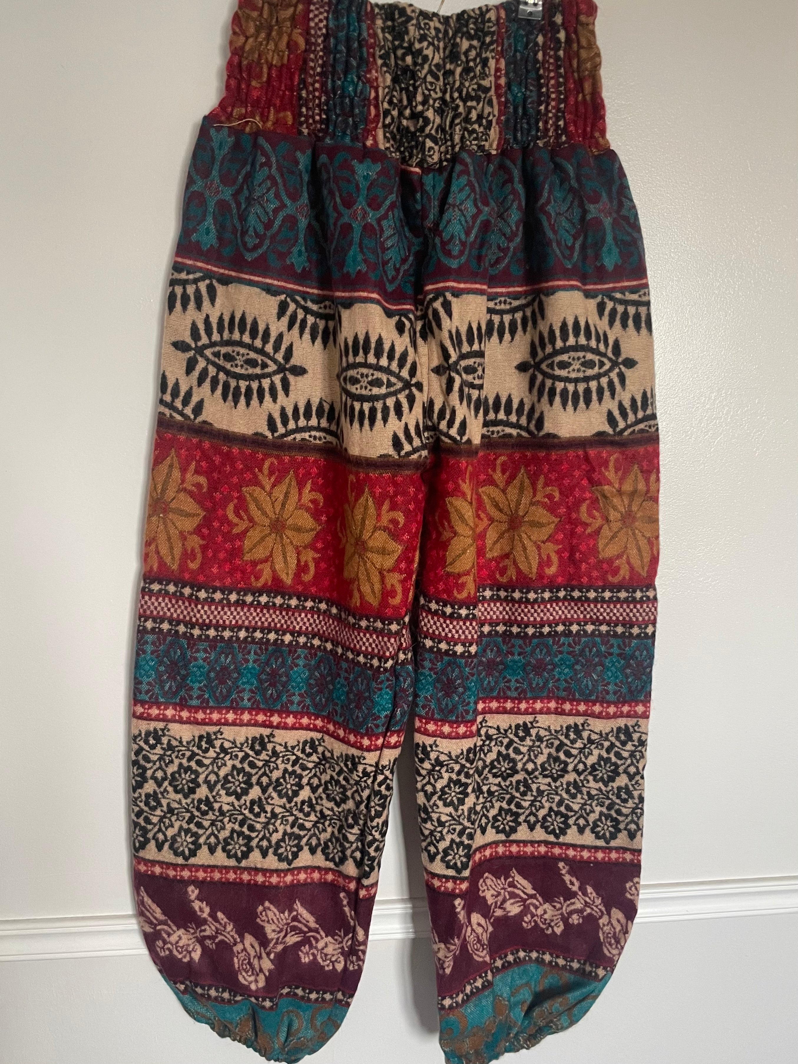 Snuggly Black/Red Flower Cashmelon Trousers, 24-48” Waist