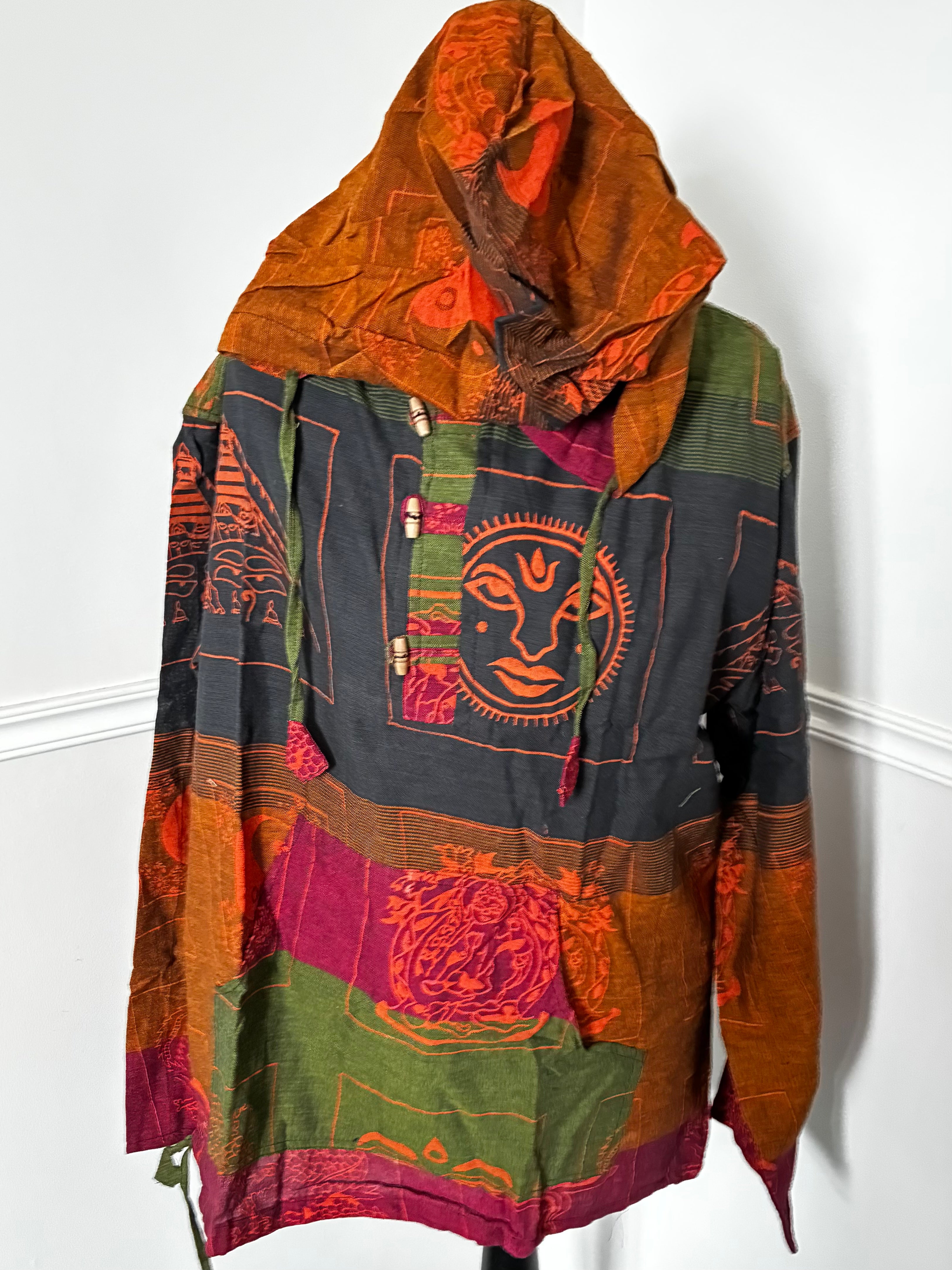 Patchwork Multi Hooded Shirt, XL