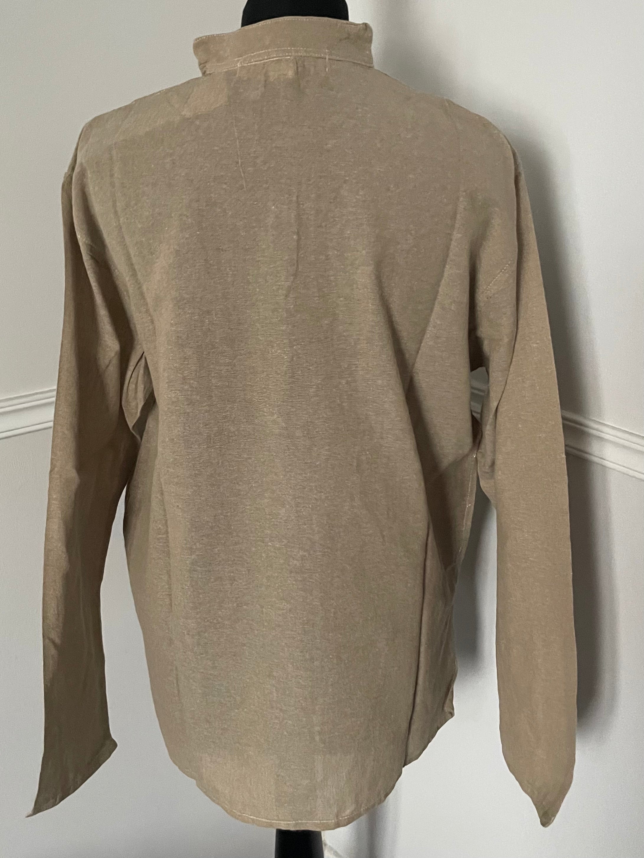 Beige Cotton Shirt, S/M