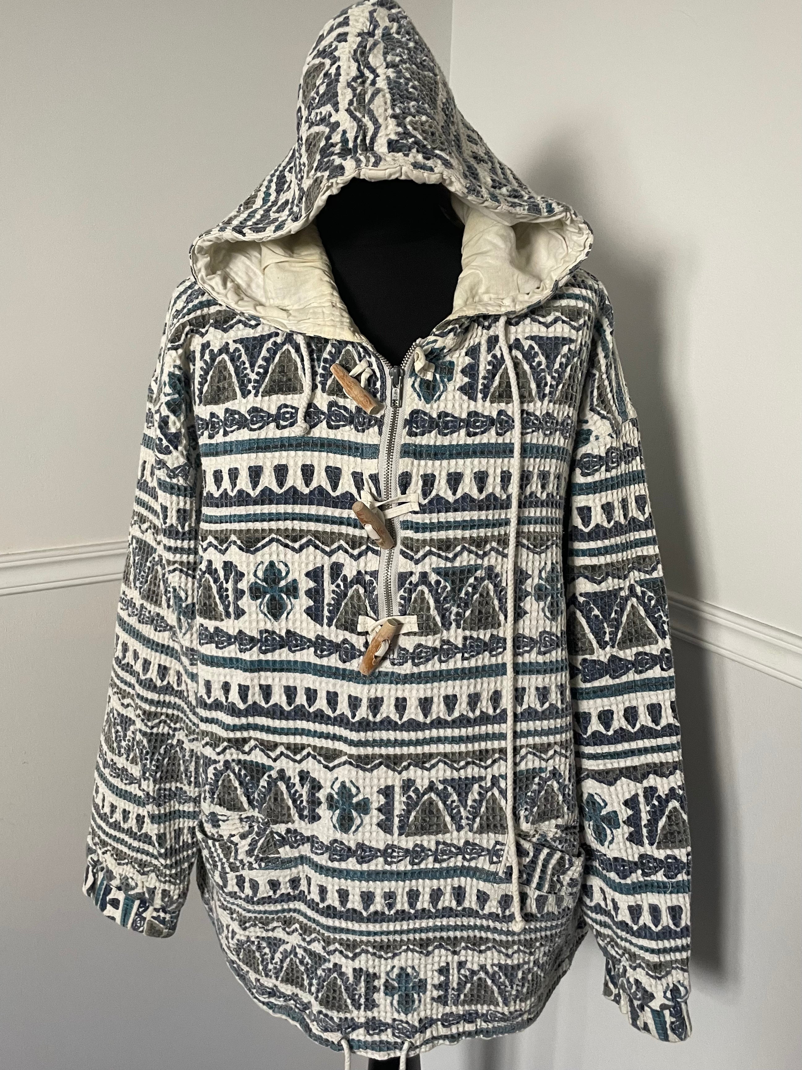 Blue/Cream Hoodie, XL